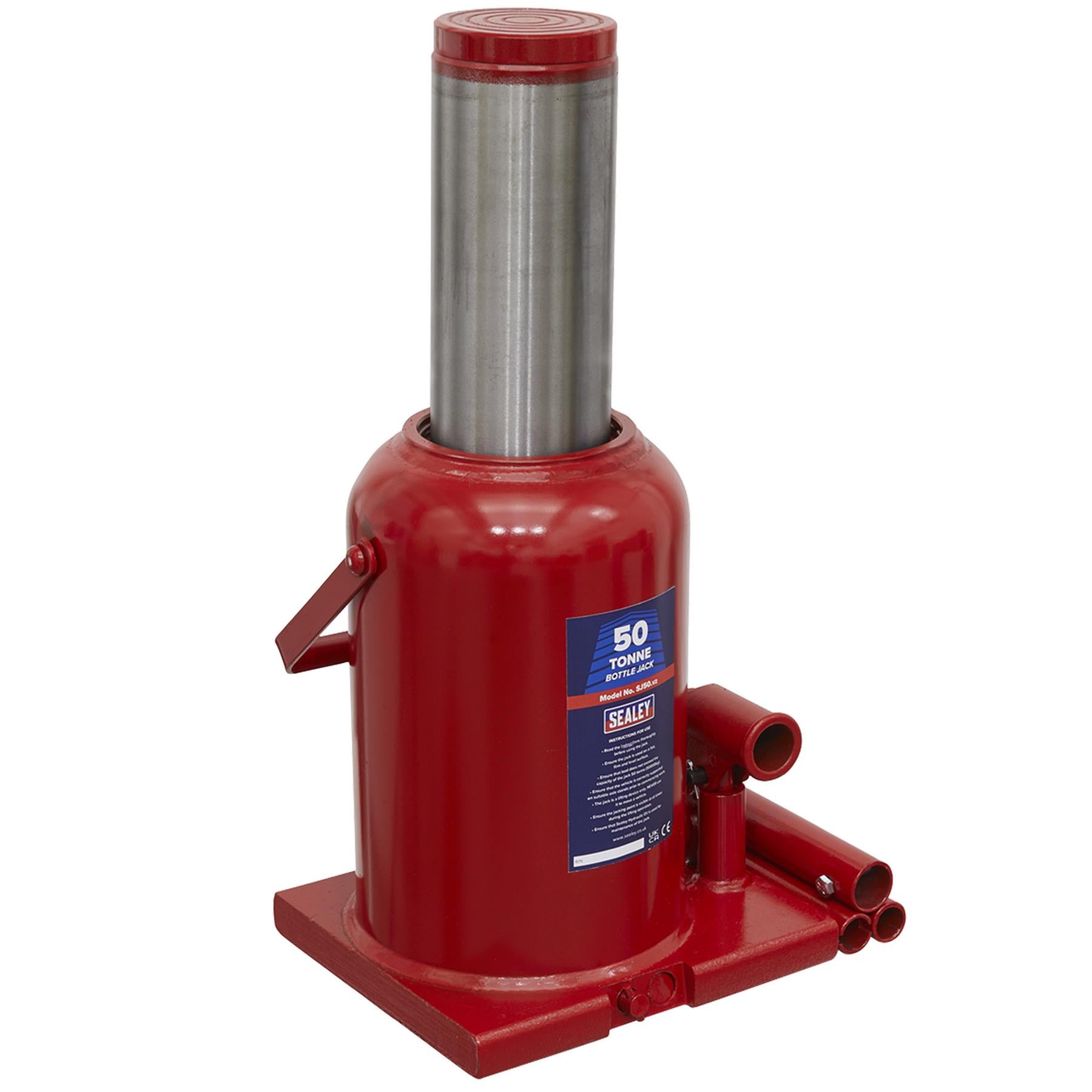 Sealey Bottle Jack 50tonne Supplied with 2-piece handle