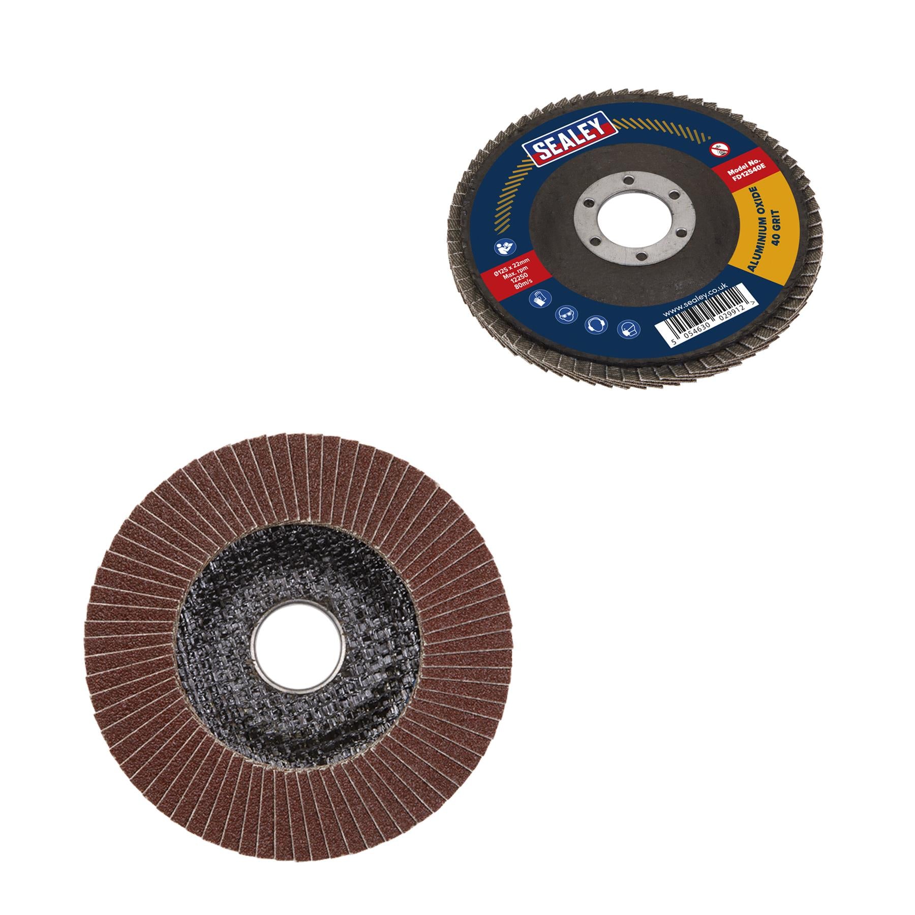 Sealey Flap Disc Aluminium Oxide Ø125mm Ø22mm Bore 40Grit
