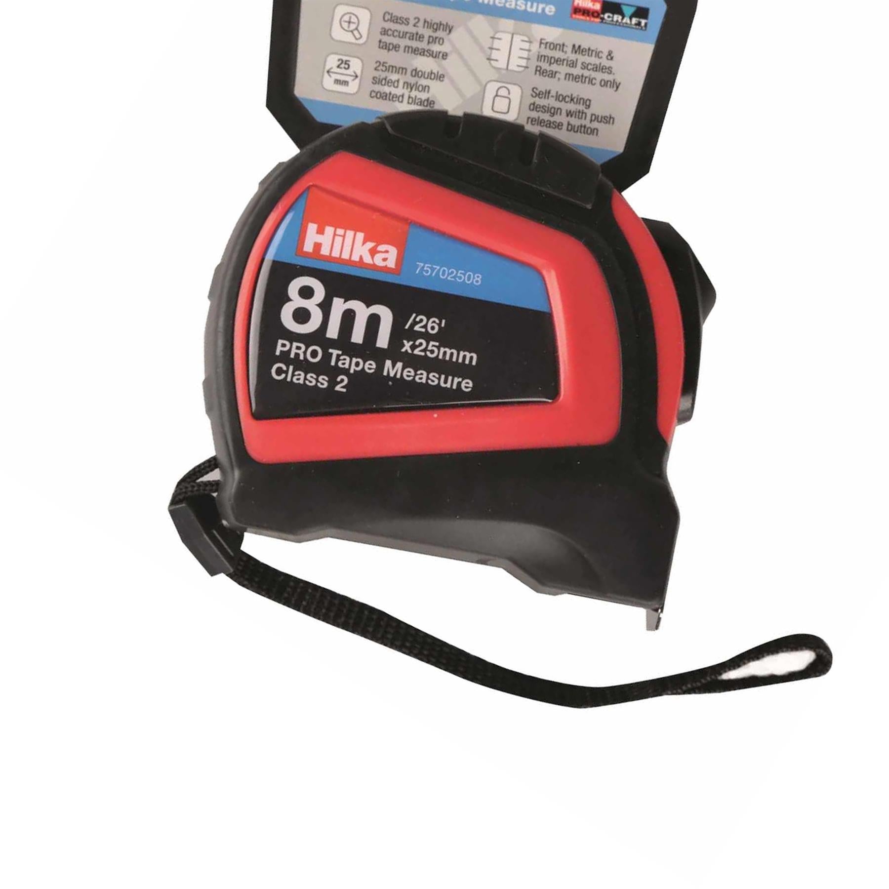 8m/26ft x 25mm Professional non-slip rubber double sided nylon coated blade Tape Measure