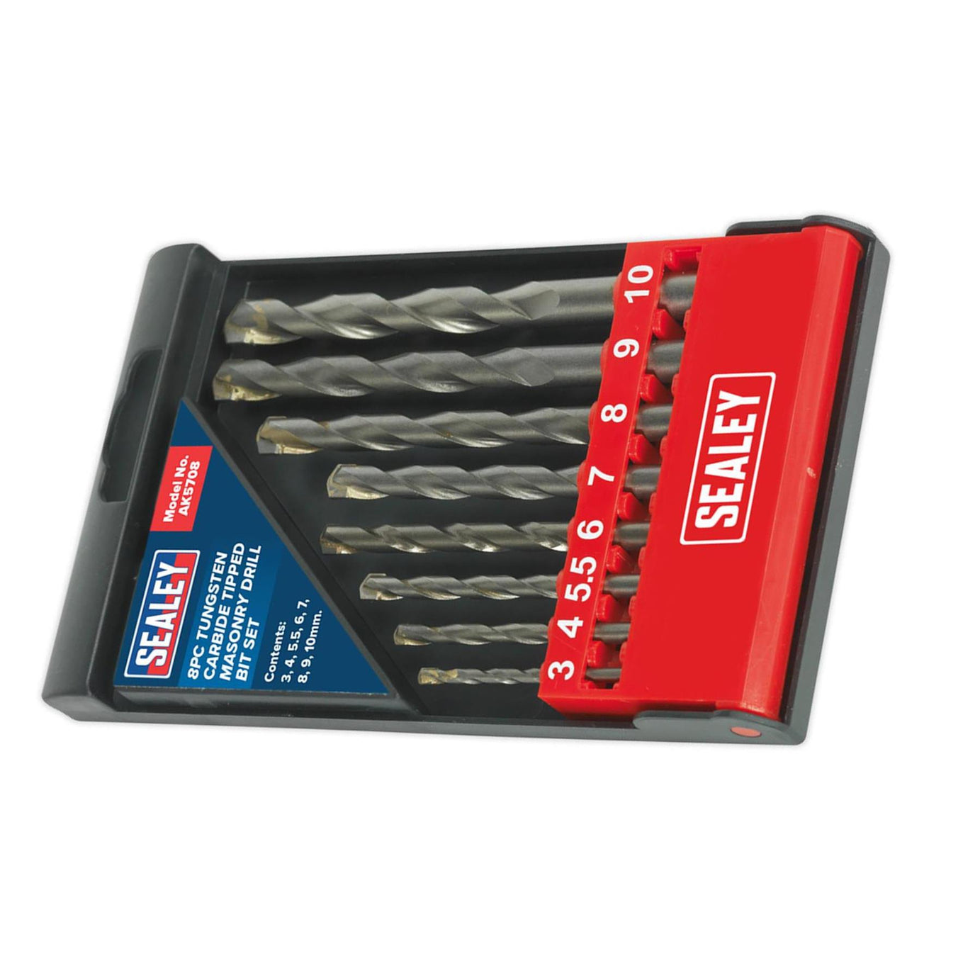 Sealey Tungsten Carbide Tipped Masonry Drill Bit Set 8pc