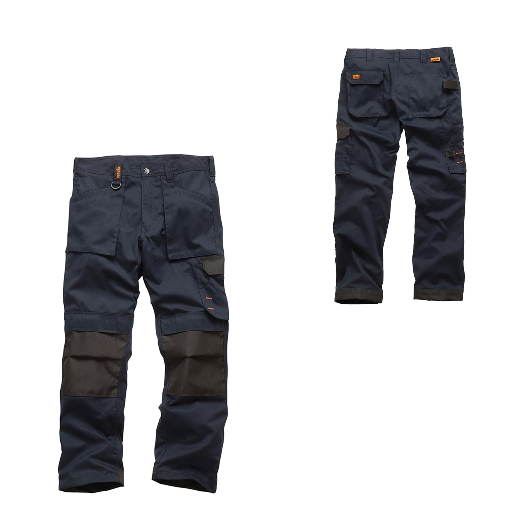 Scruffs Worker Trousers | Trade Hard Wearing Work Trousers NAVY (36R)
