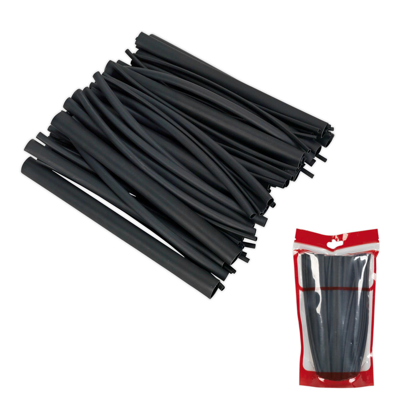 Sealey Heat Shrink Tubing Assortment 72pc Blk Adhesive Lined 200mm