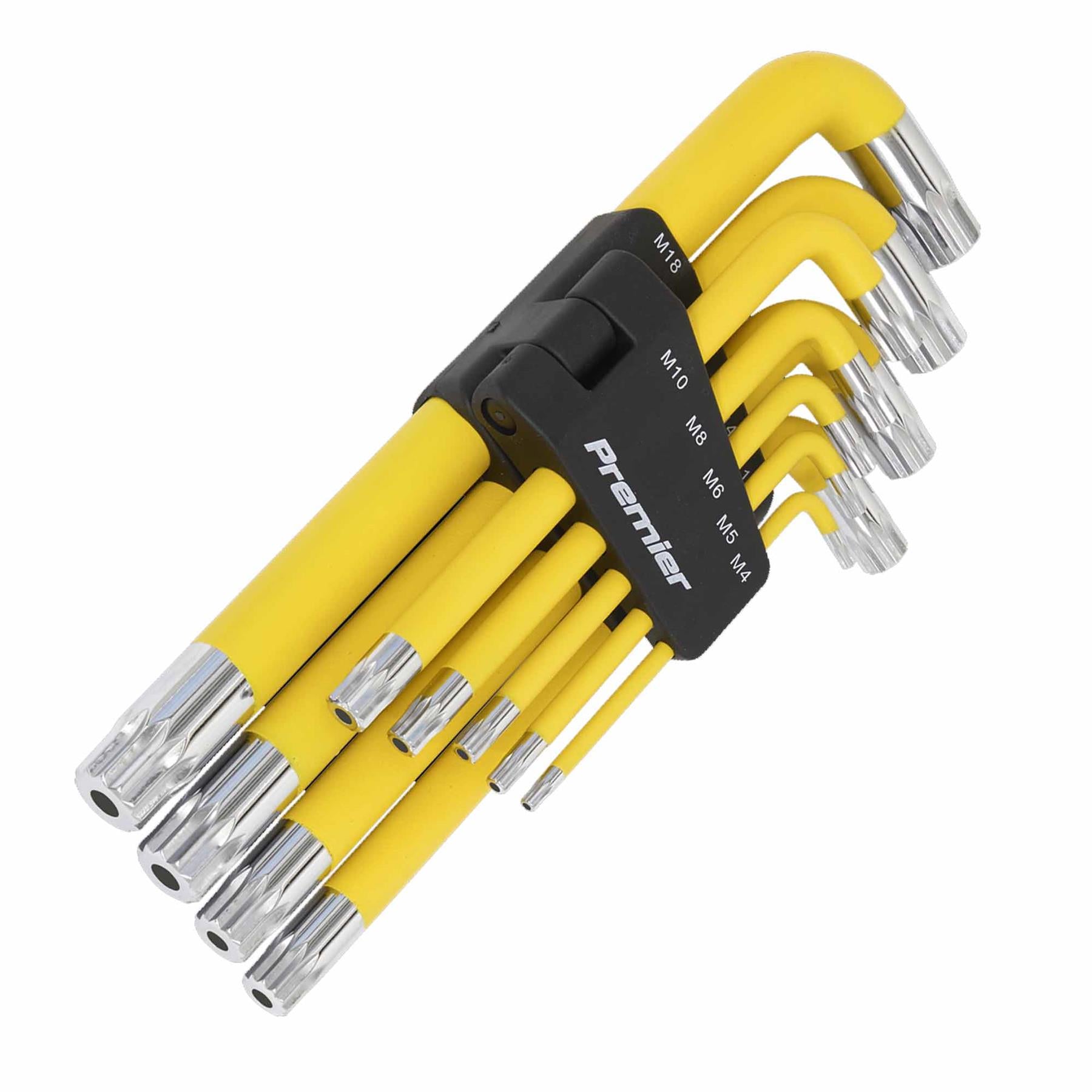 Sealey Long Jumbo Spline Key Set 9pc Anti-Slip