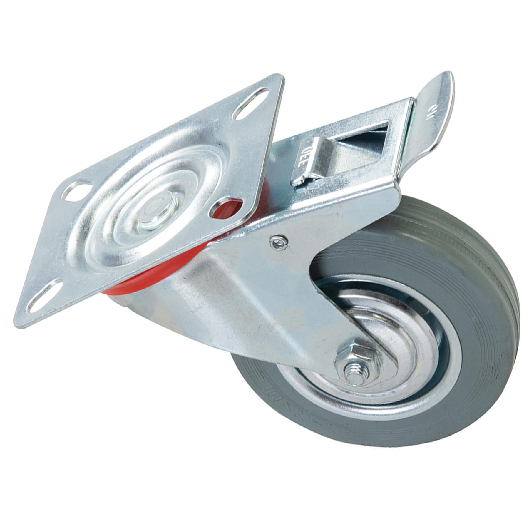 Heavy Duty Swivel Rubber Castor Caster Wheels Cart Wheel 100mm