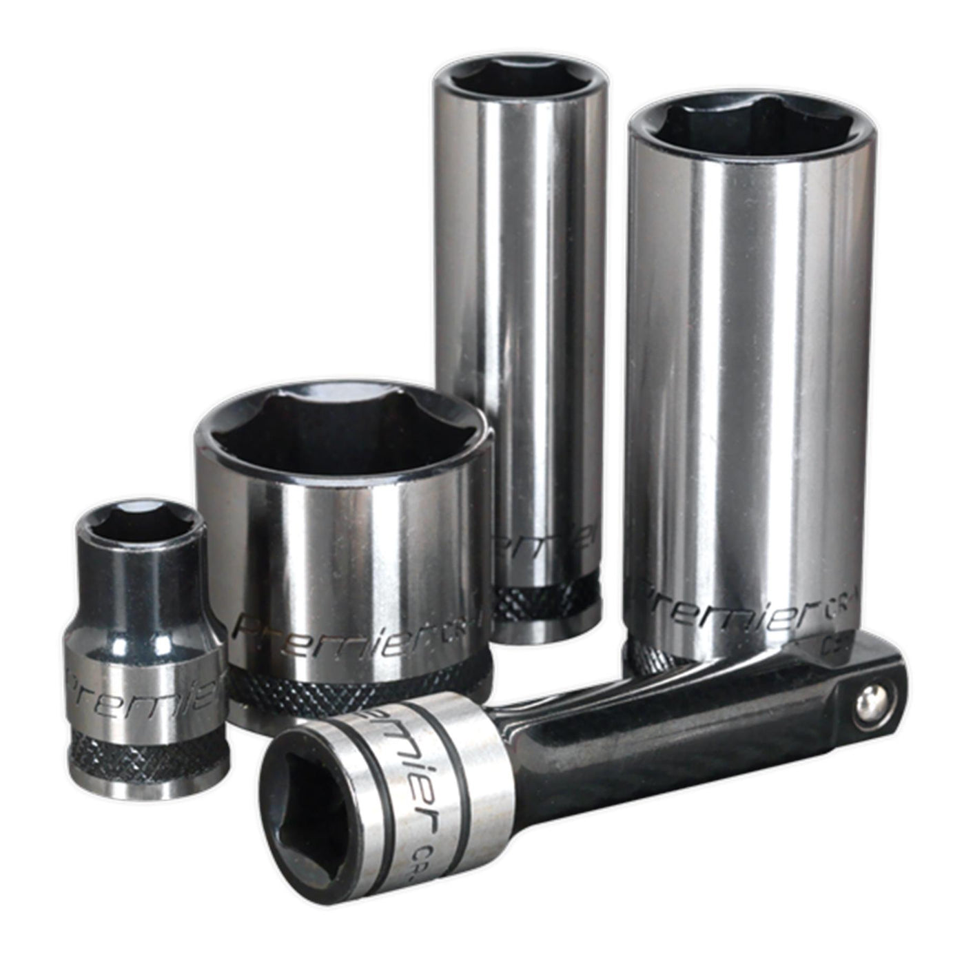 Sealey Socket Set 34pc 3/8"Sq Dr 6pt WallDrive Metric Black Series