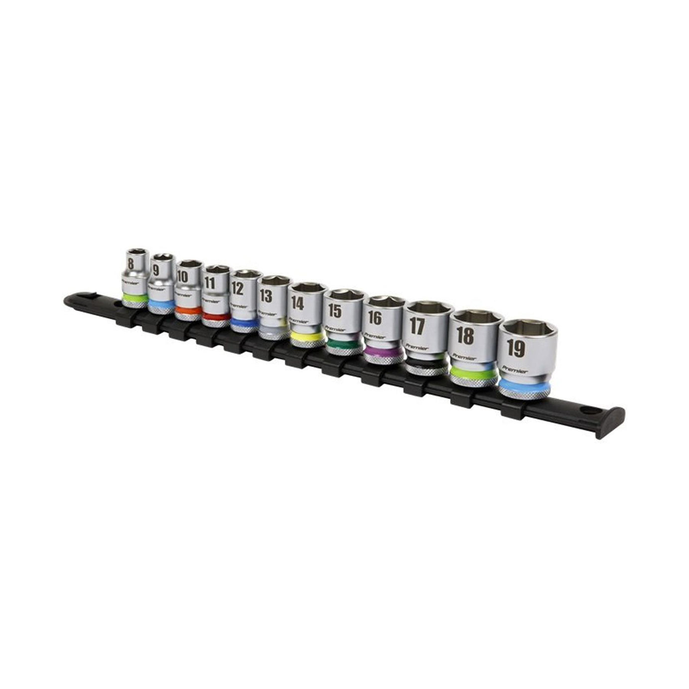 Sealey Socket Set 12pc 3/8"Sq Drive 6pt WallDrive� Metric