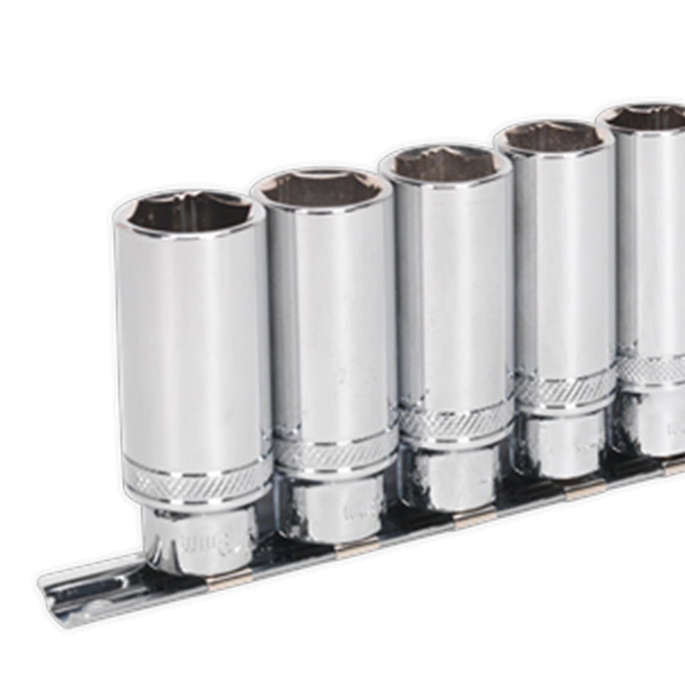 Sealey Deep Lock-On Socket Set 3/8"Sq Dr 12pc 8-19mm 6pt Metric Long Reach