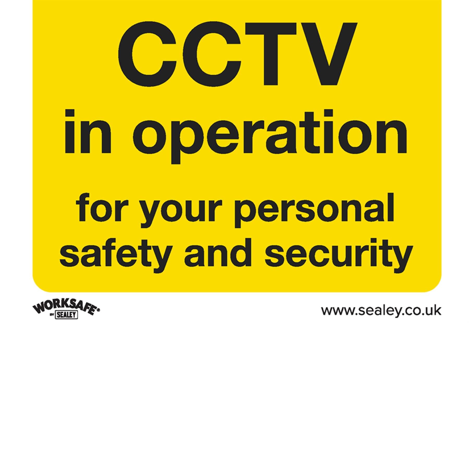 Warning Safety Sign - CCTV - Self-Adhesive Vinyl