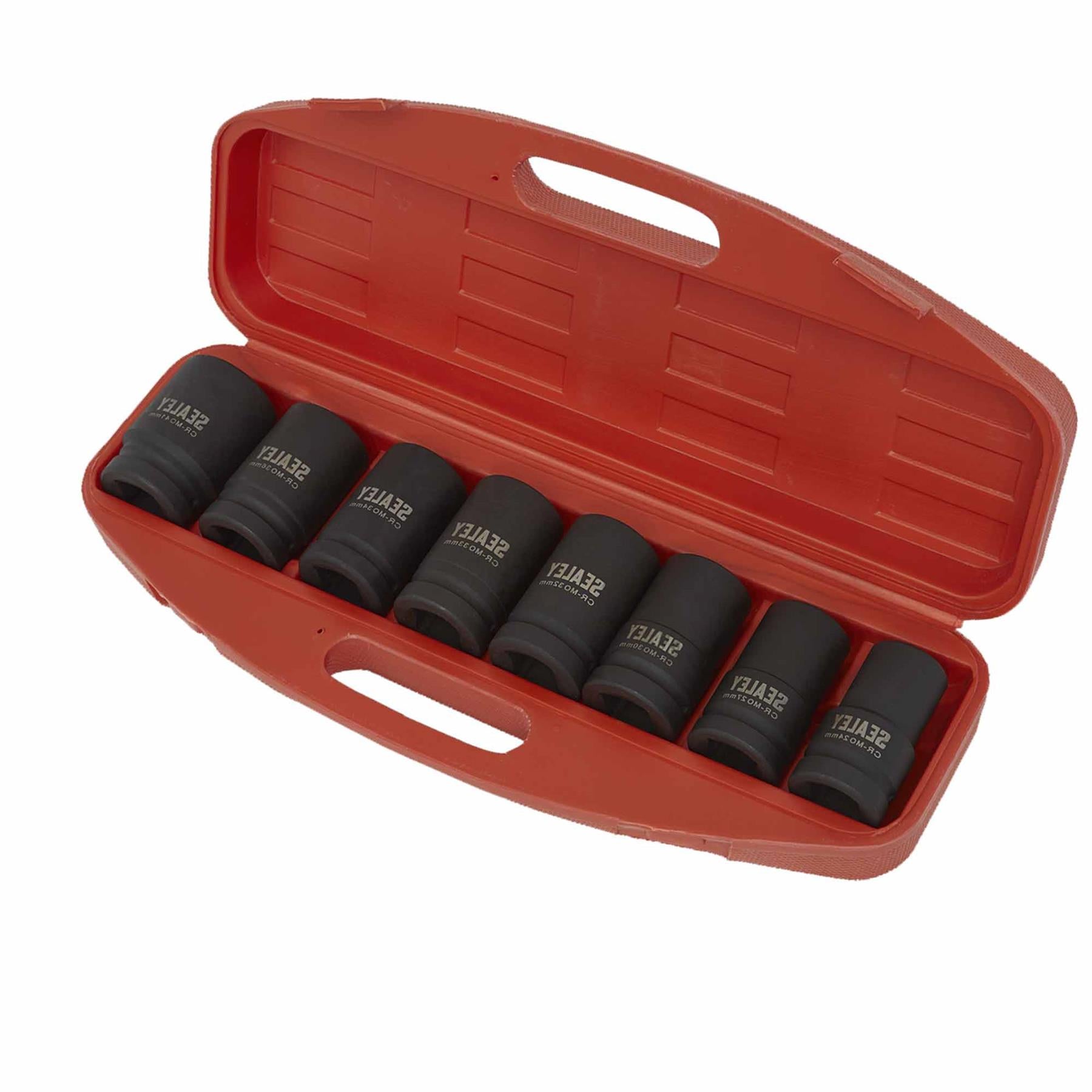 Sealey Impact Socket Set 8pc Deep 1"Sq Drive - Metric