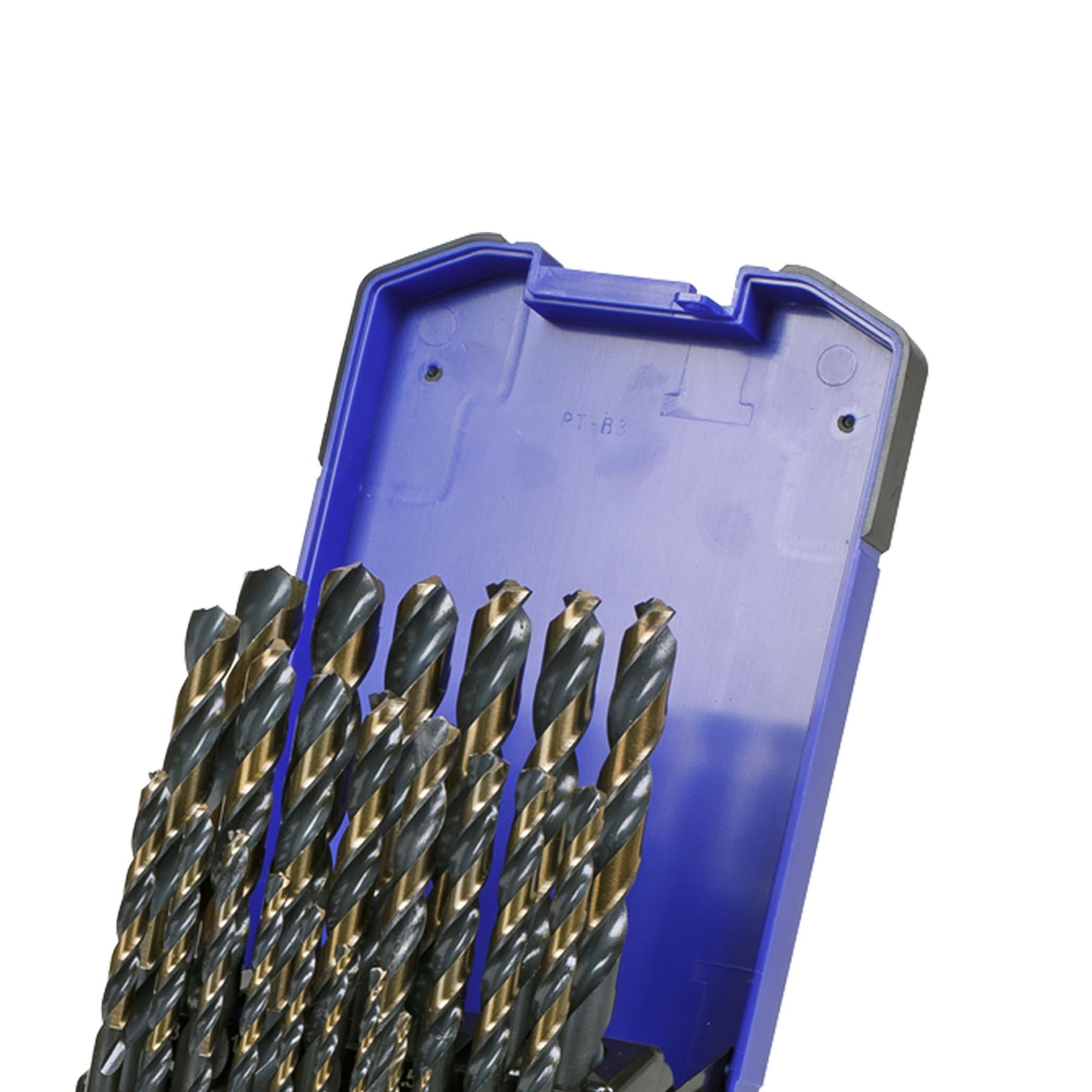 Sealey 25pc Drill Bit Set HSS Tri Point Ø1-13mm Steel Wood Plastic AK4706
