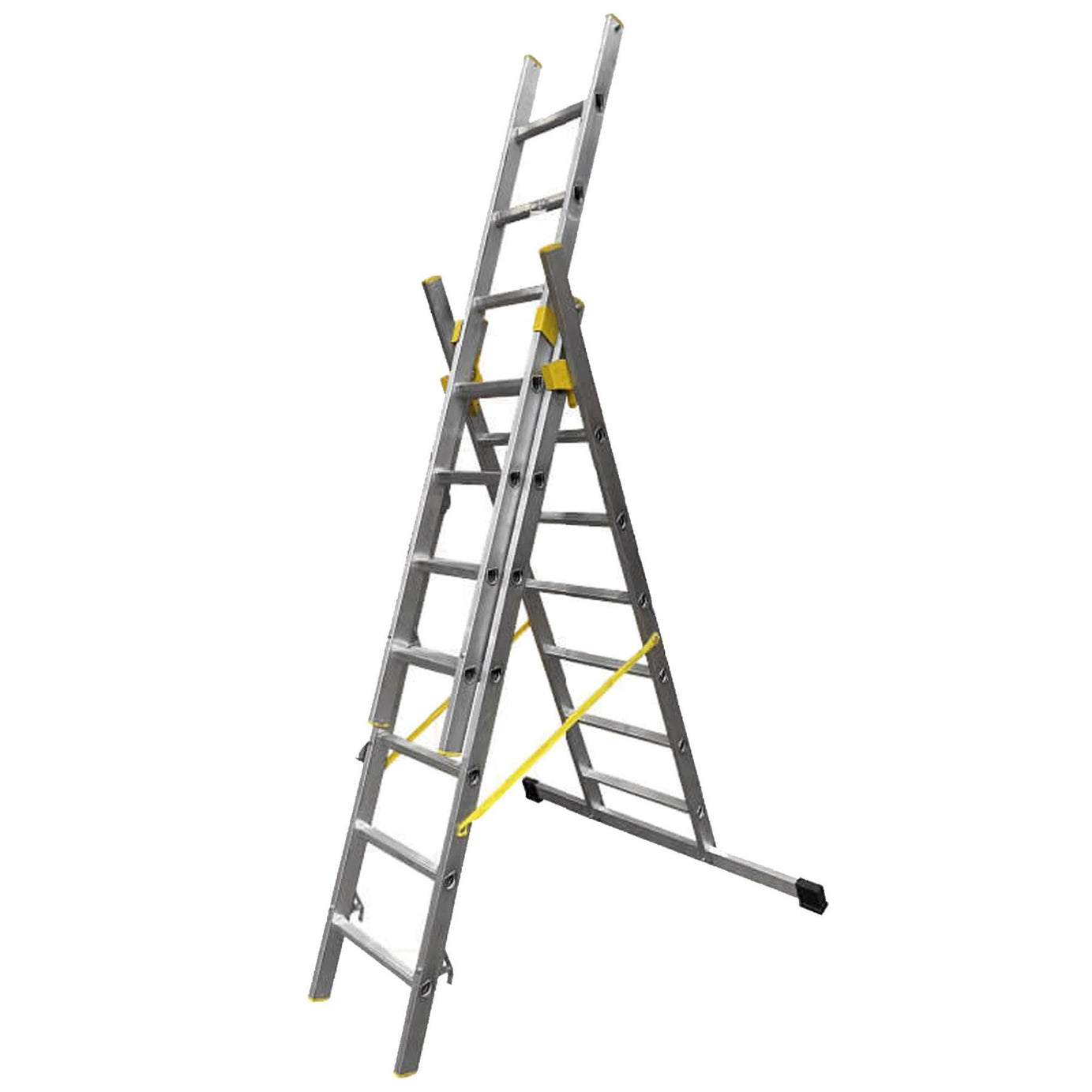 Dapetz PRo 7 Rung Aluminium, Steel Combination Ladder 2m, Triple Section, 150 Kg