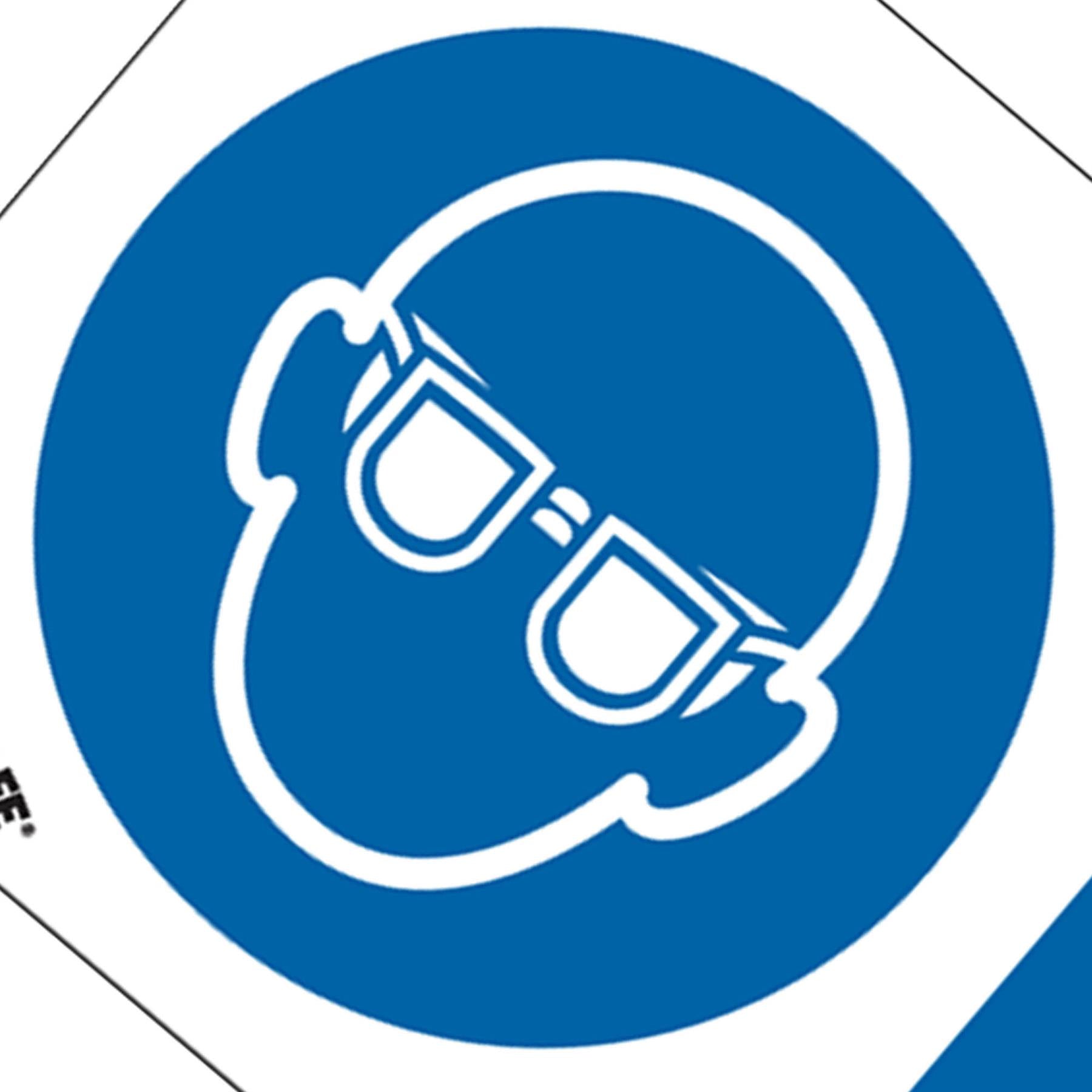 Mandatory Safety Sign - Eye Protection Must Be Worn - Self-Adhesive Vinyl
