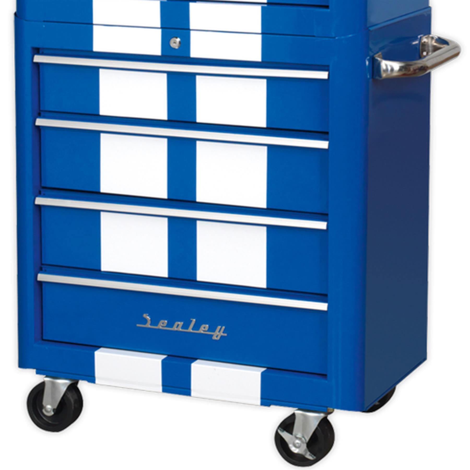 Sealey Retro Style Combination 10 Drawer - Blue/White Stripes