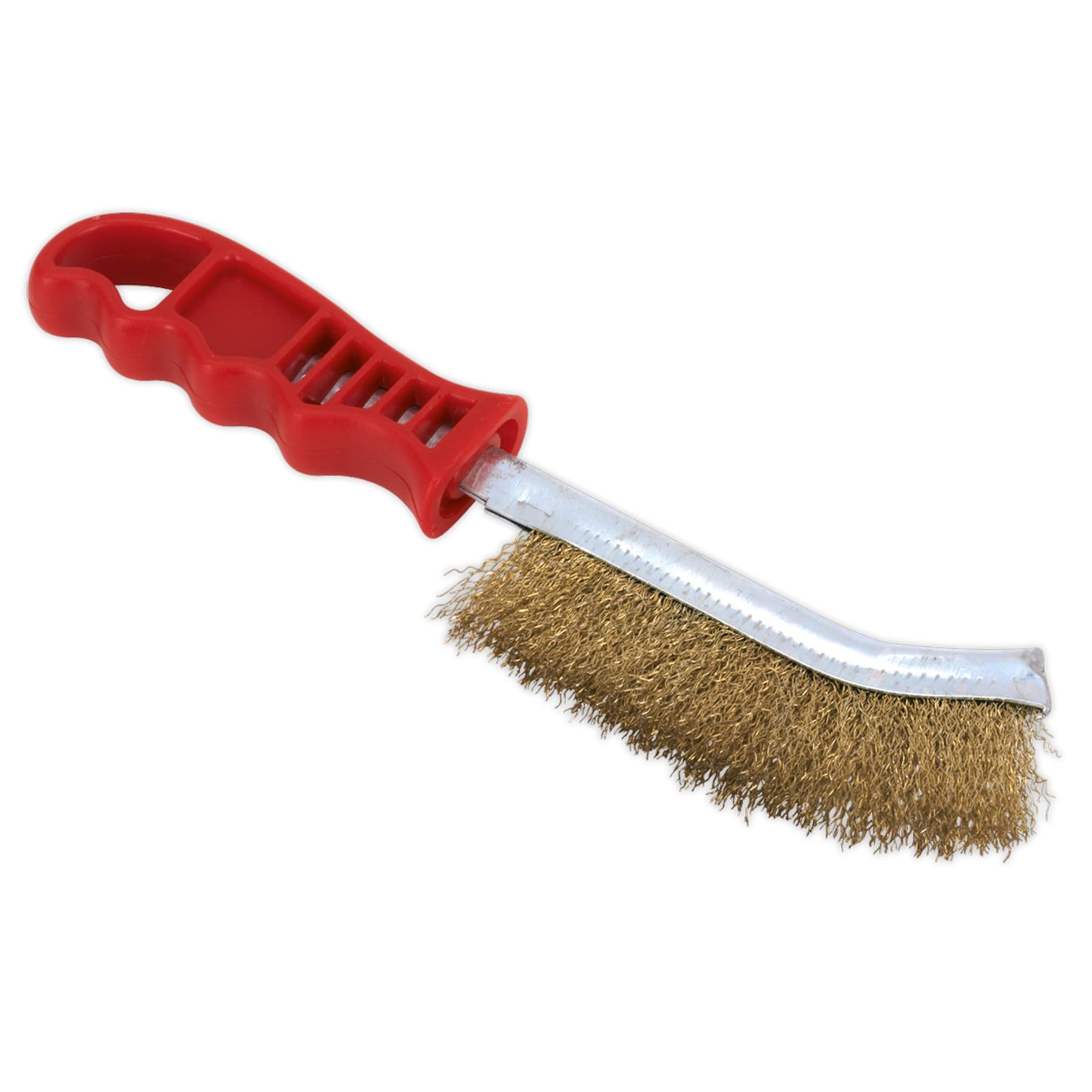 Wire Brush Brassed Steel Plastic Handle Sealey