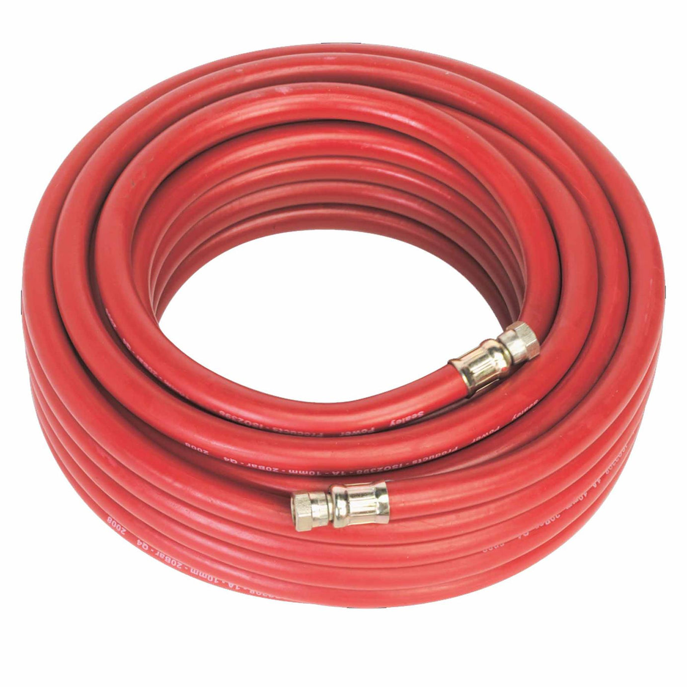 Sealey Air Hose 15m x 10mm with 1/4"BSP Unions Rubber Alloy