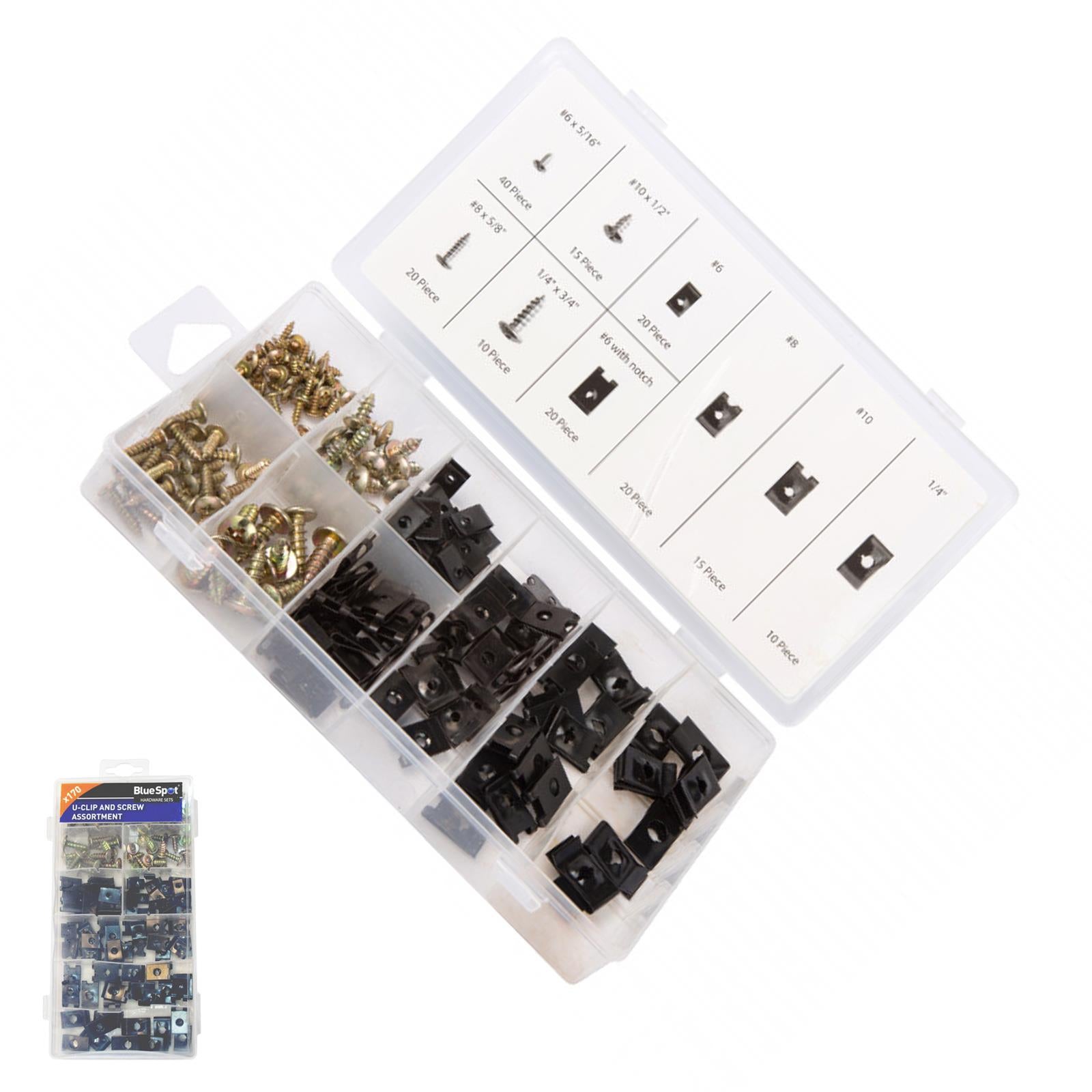 170 Piece Assorted U Clip And Screw Set Speed Nut Kit Car Caravan Car