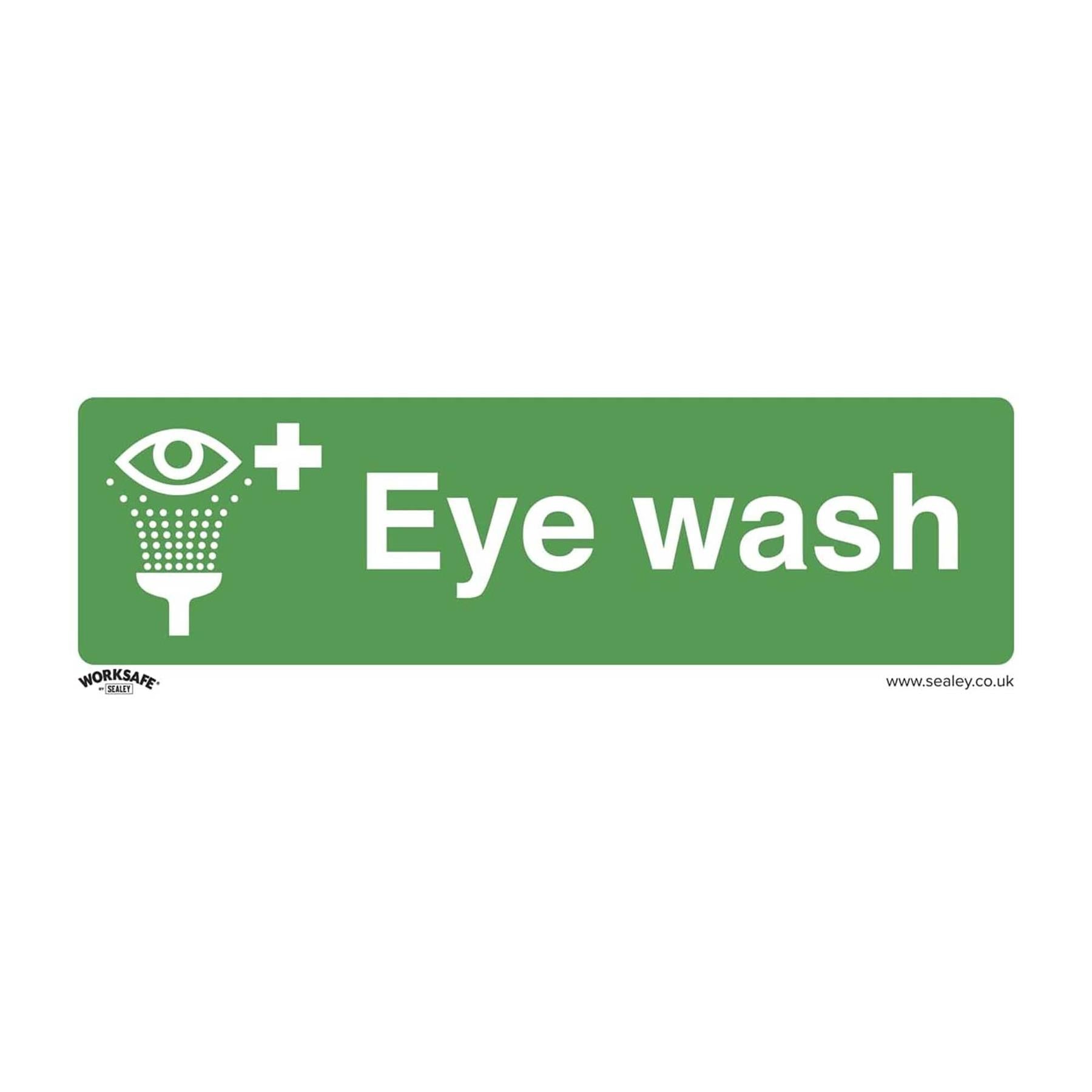Sealey Safe Conditions Safety Sign - Eye Wash - Rigid Plastic - Pack of 10