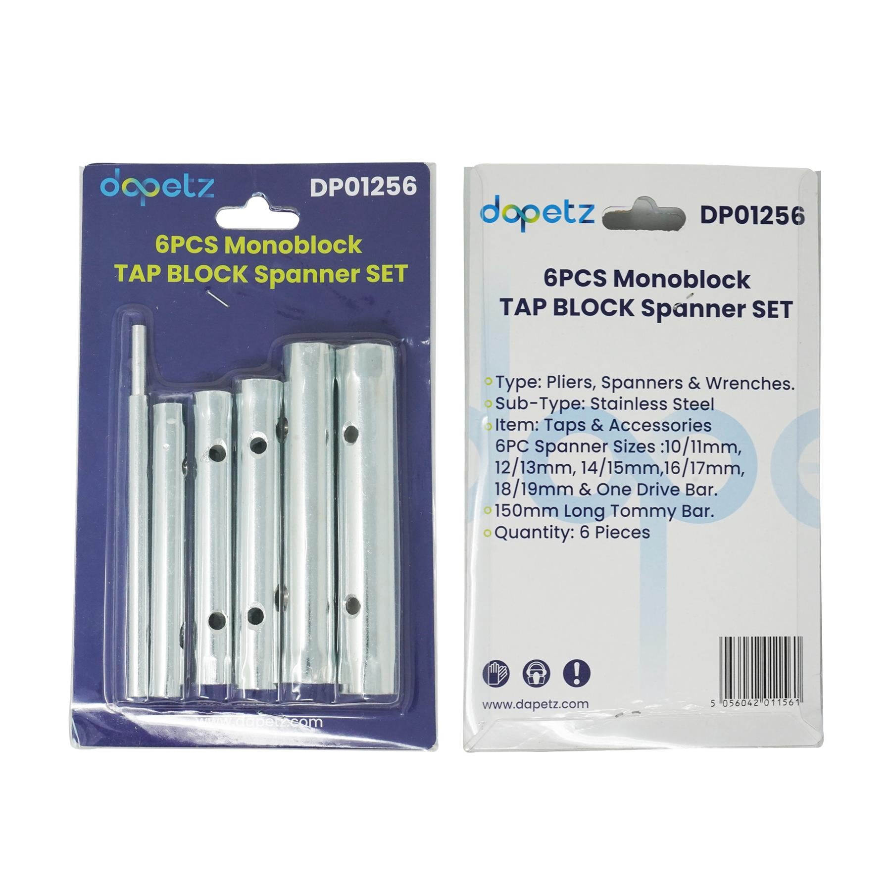 6 Pc Tap Box Spanner Set Monobloc Plumber 10 11 12 13 14 15 16 17 18 19 mm