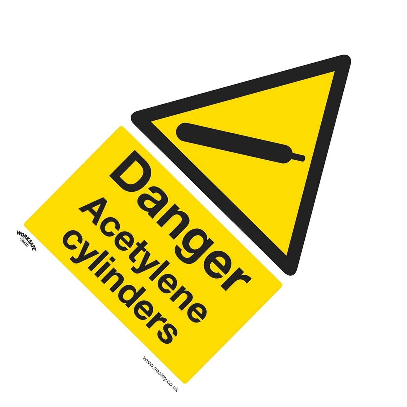 Warning Safety Sign - Danger Acetylene Cylinders - Rigid Plastic