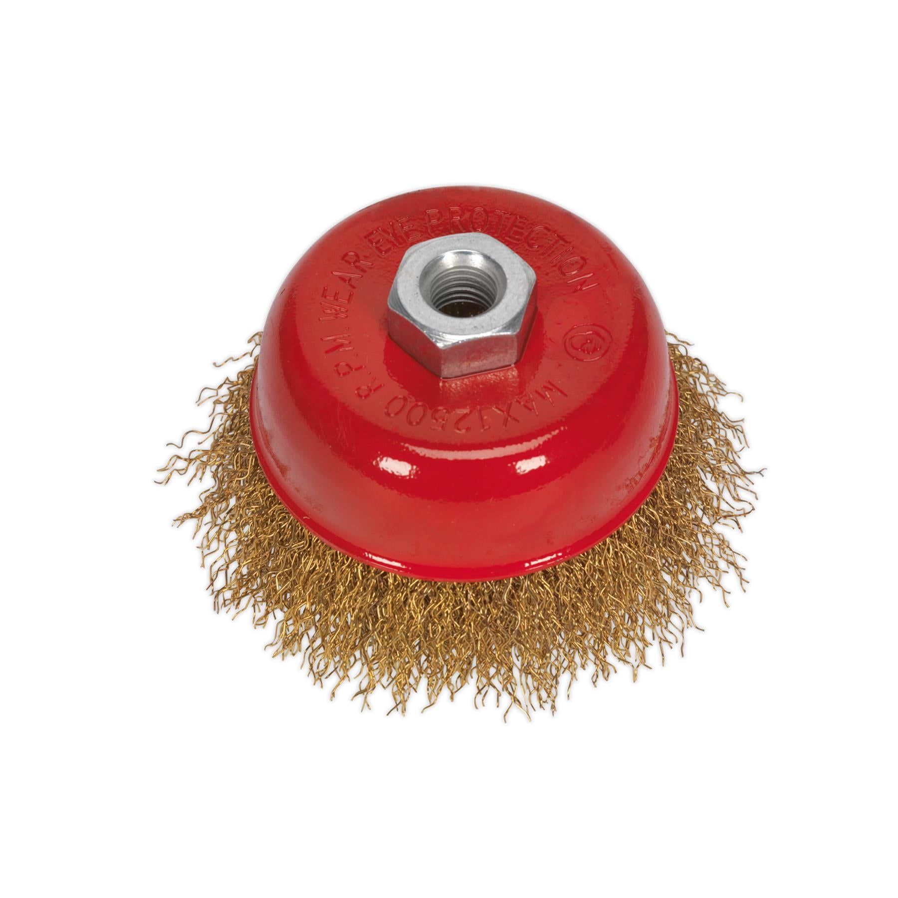 Sealey Brassed Steel Cup Brush 75mm M10 x 1.5mm