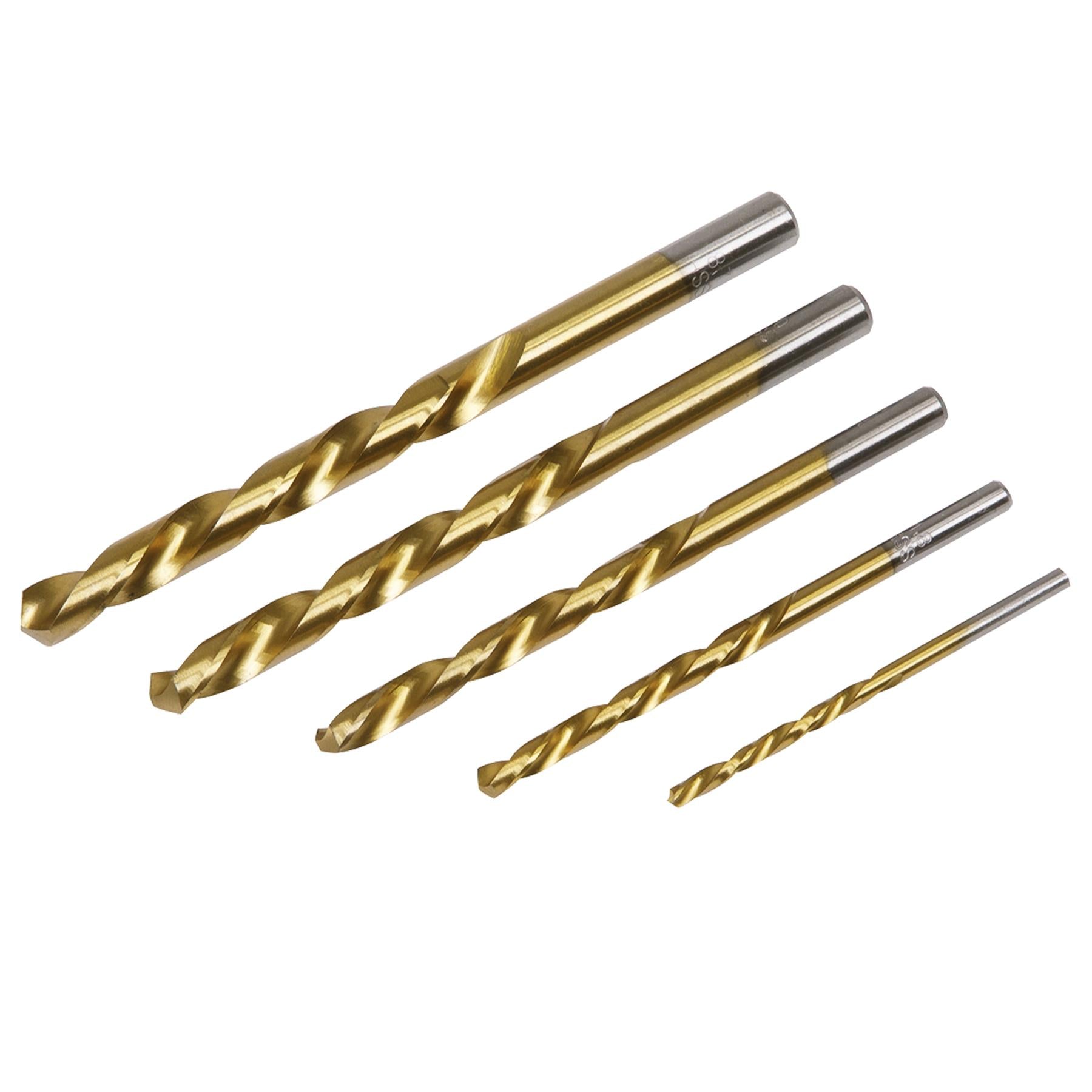 Sealey 5 Piece Left-Hand Spiral Drill Bit Set Stud Extraction
