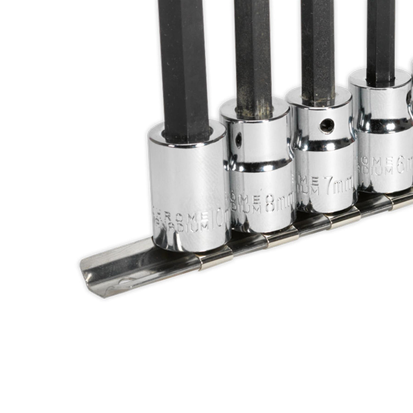 Sealey Hex Socket Bit Set 7pc 3/8"Sq Drive 110mm Metric