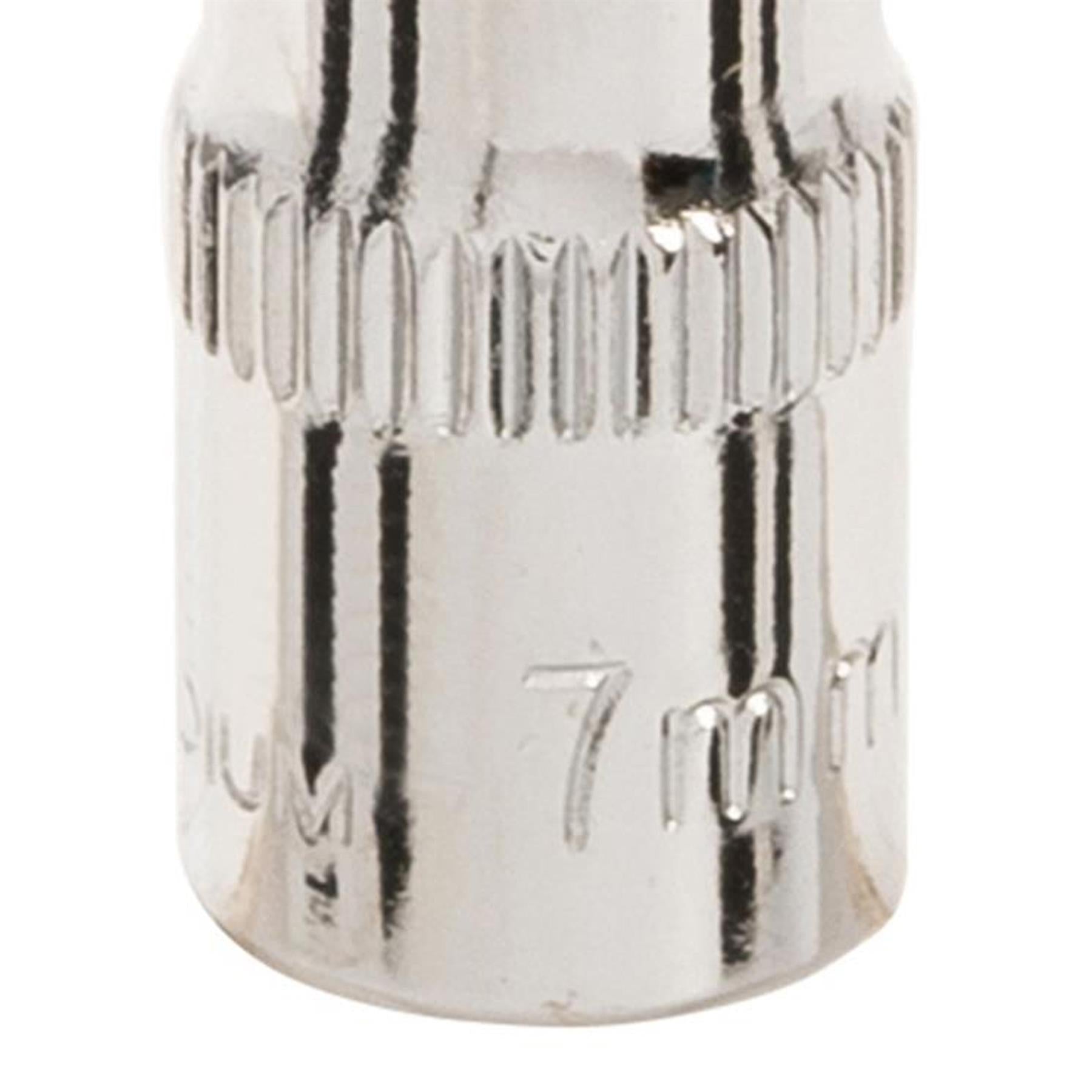 Quality Socket 1/4" Drive Metric Hex Square 7mm Individual Hex Polished Crv