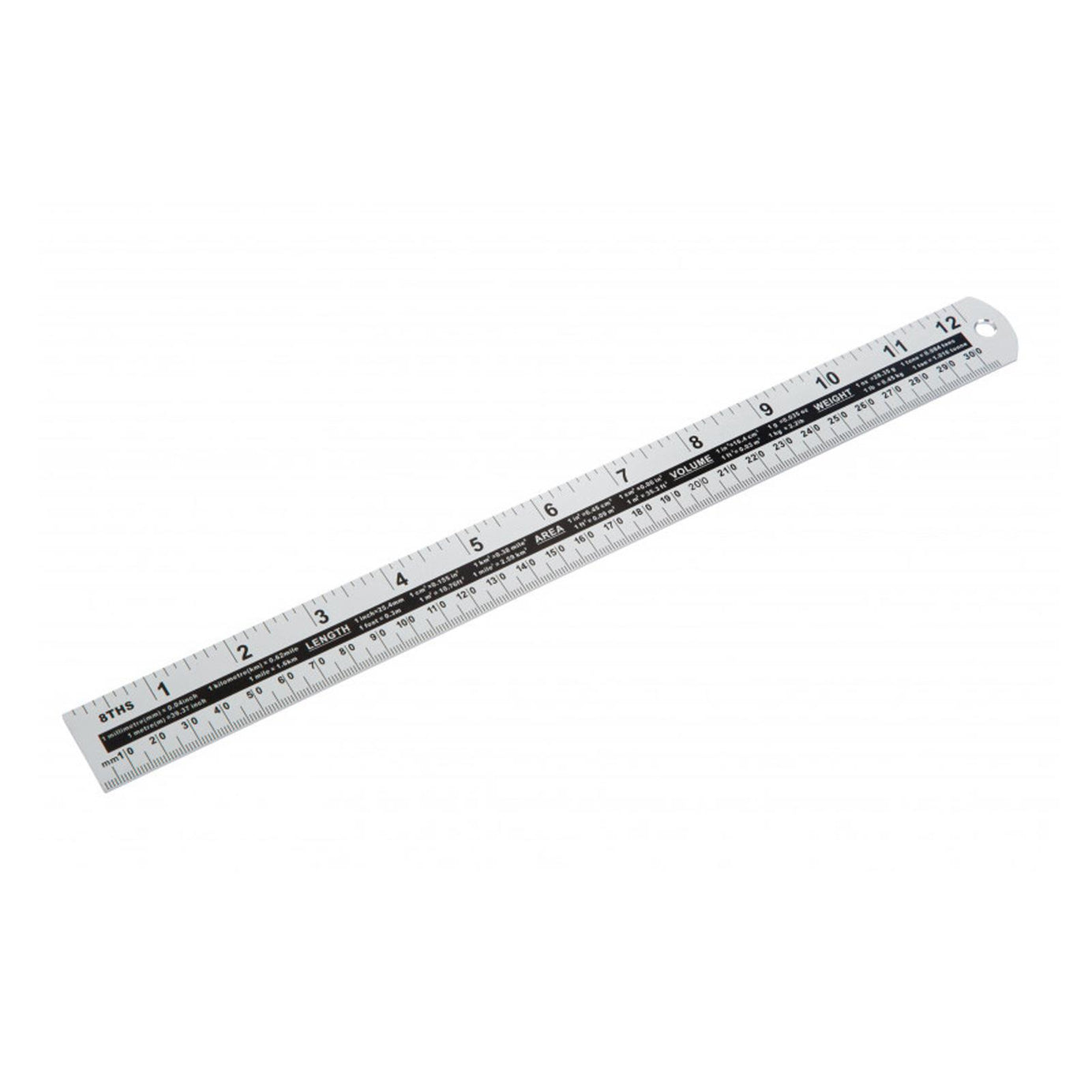 BlueSpot Aluminium Ruler Measure 12" Anodised Aluminium Light & Won't Rust