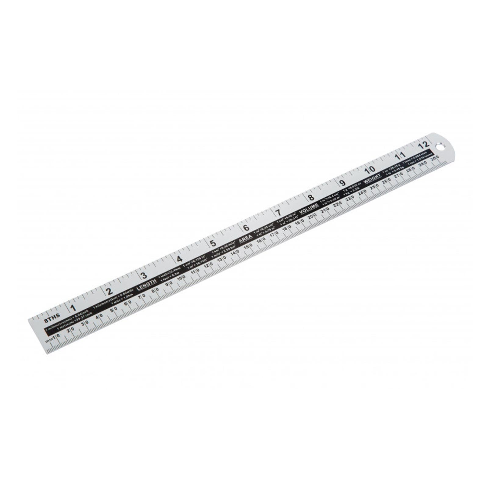BlueSpot Aluminium Ruler Measure 12" Anodised Aluminium Light & Won't Rust