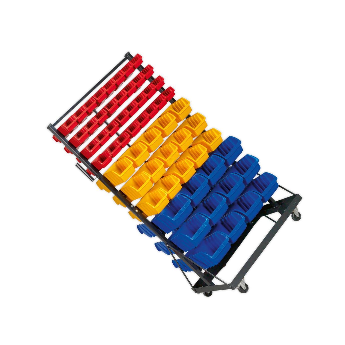Sealey Mobile Bin Storage System 118 Bin Powder Coated Steel Racking