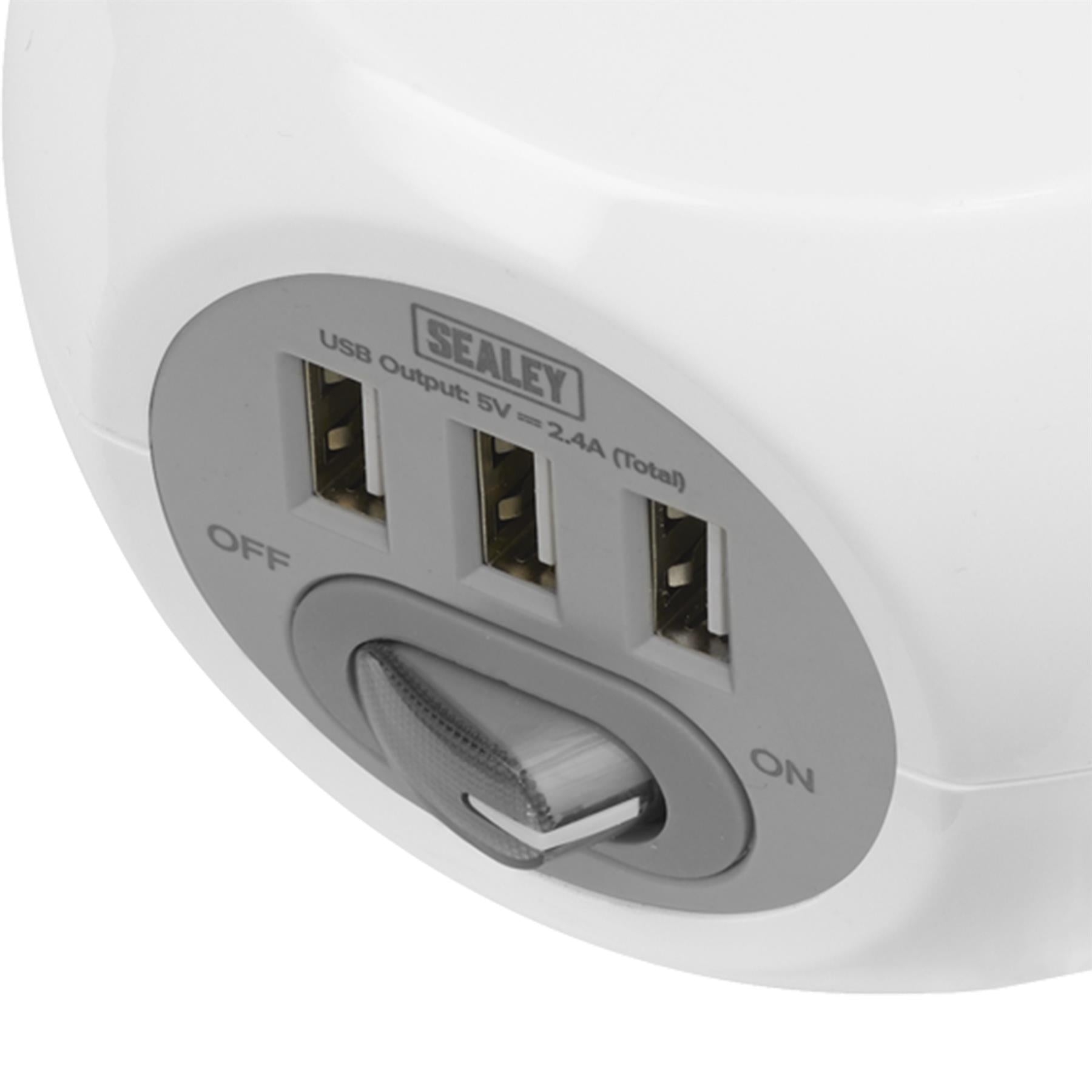 Sealey Ext. Cable Cube 1.4m 3 x 230V + 3xUSB & Wireless Charge Pad