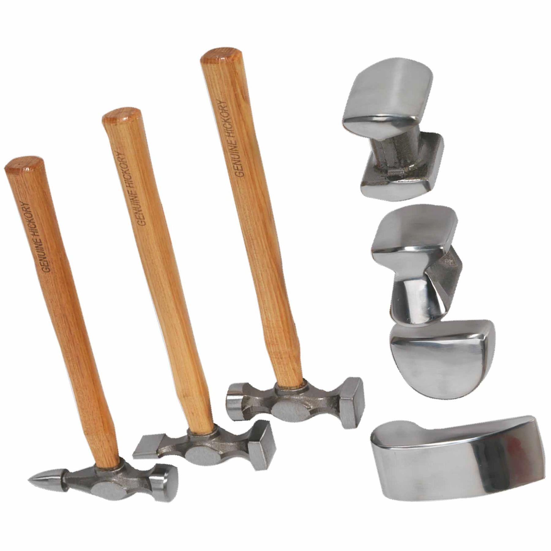 Sealey CB507 Panel Body Beating Set Drop Forged Hickory Shaft Hammer Dolly Pick