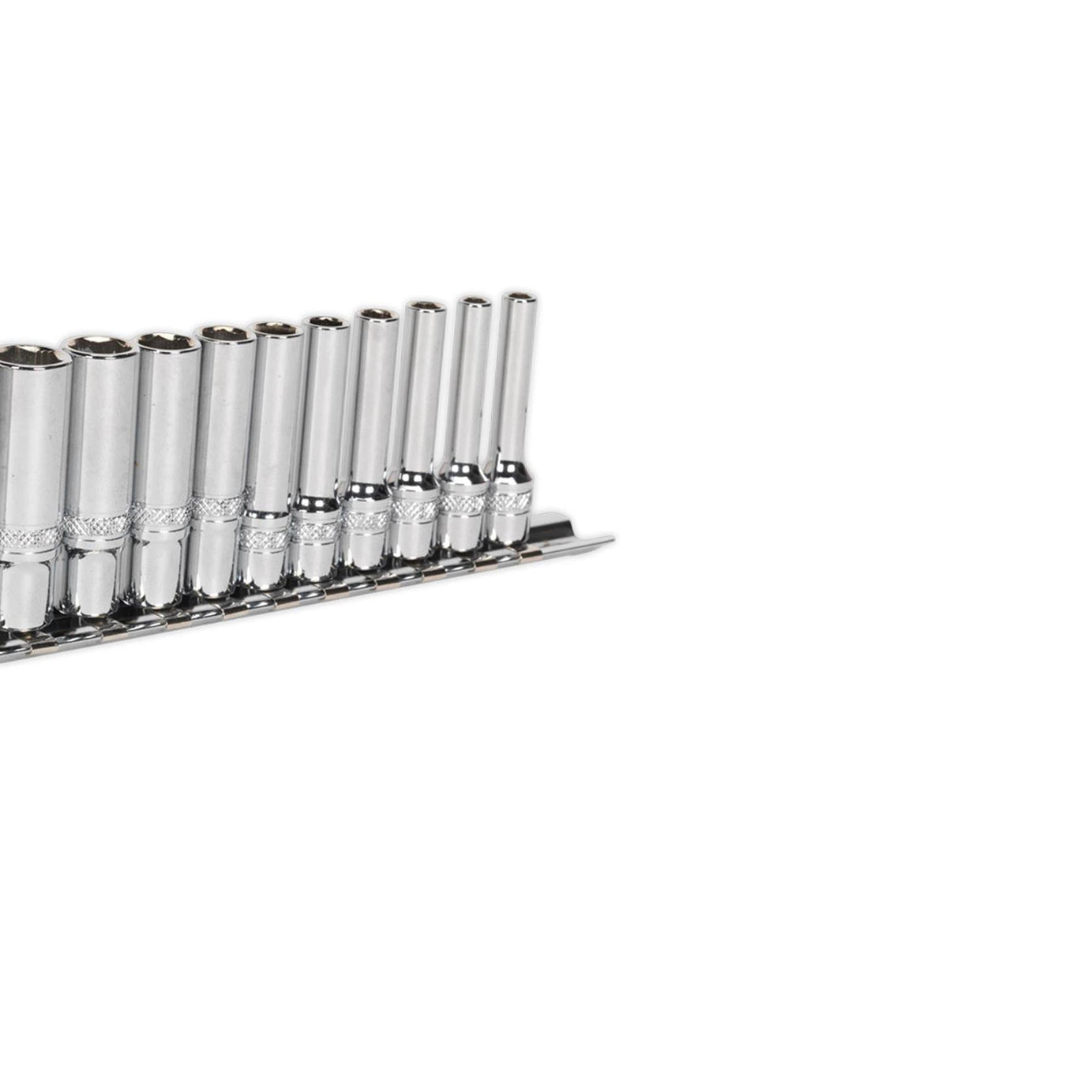 Sealey Deep Lock-On Socket Set 1/4" Sq Drive 13pc 4 -14mm 6pt Metric Long Reach
