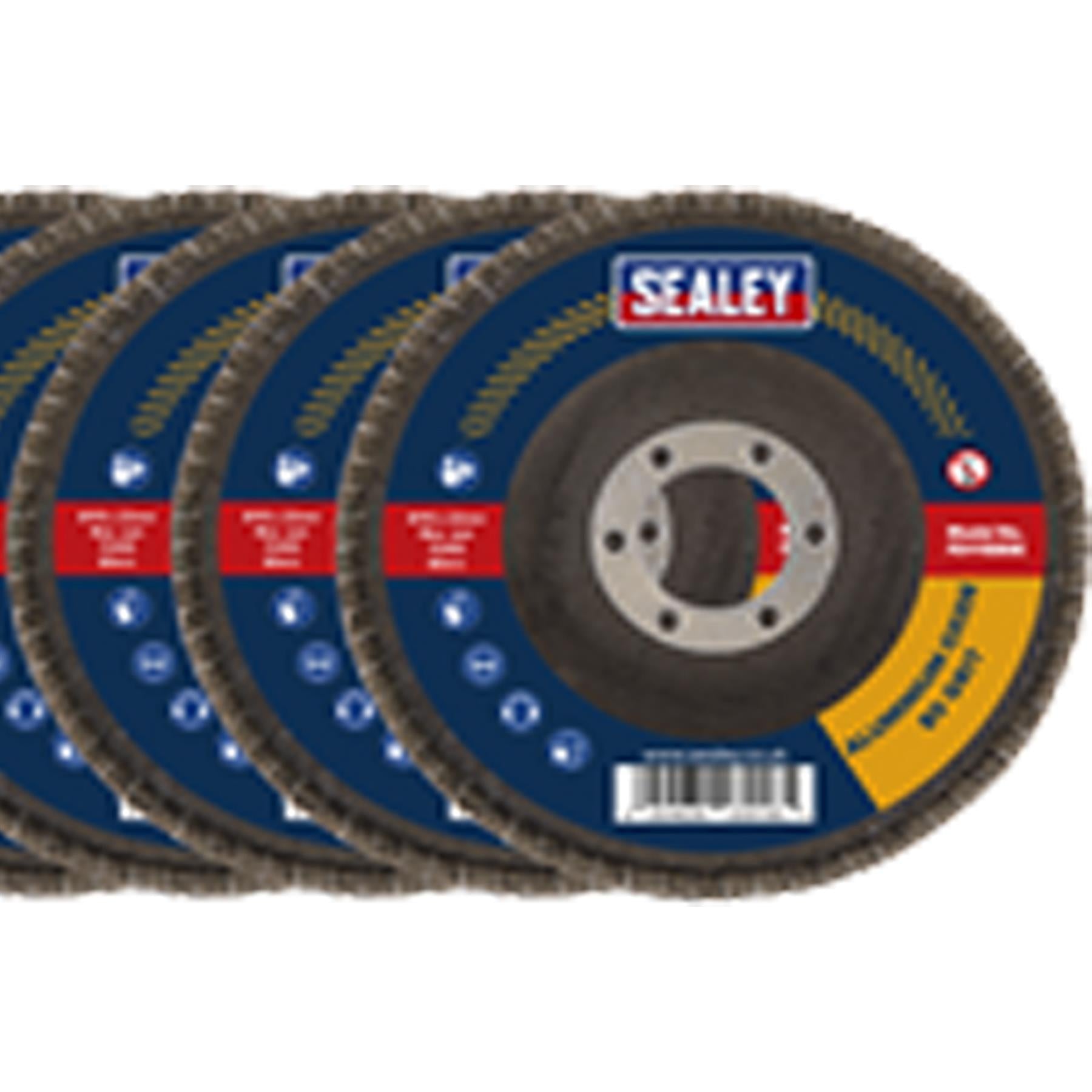 Sealey 80Grit Flap Discs Aluminium Oxide �115mm �22mm Bore - Pack of 10