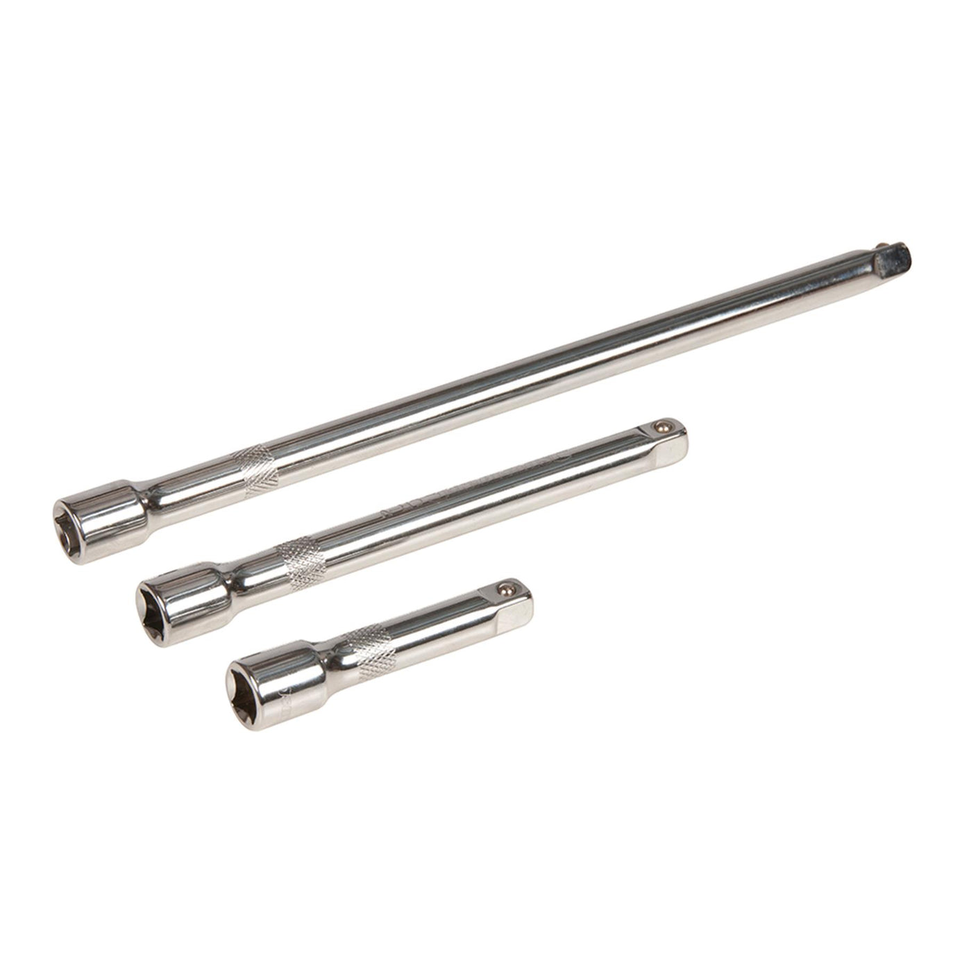 3Pce Extension Bar Set 3/8" Hardened Tempered Chrome-Plated And Polished