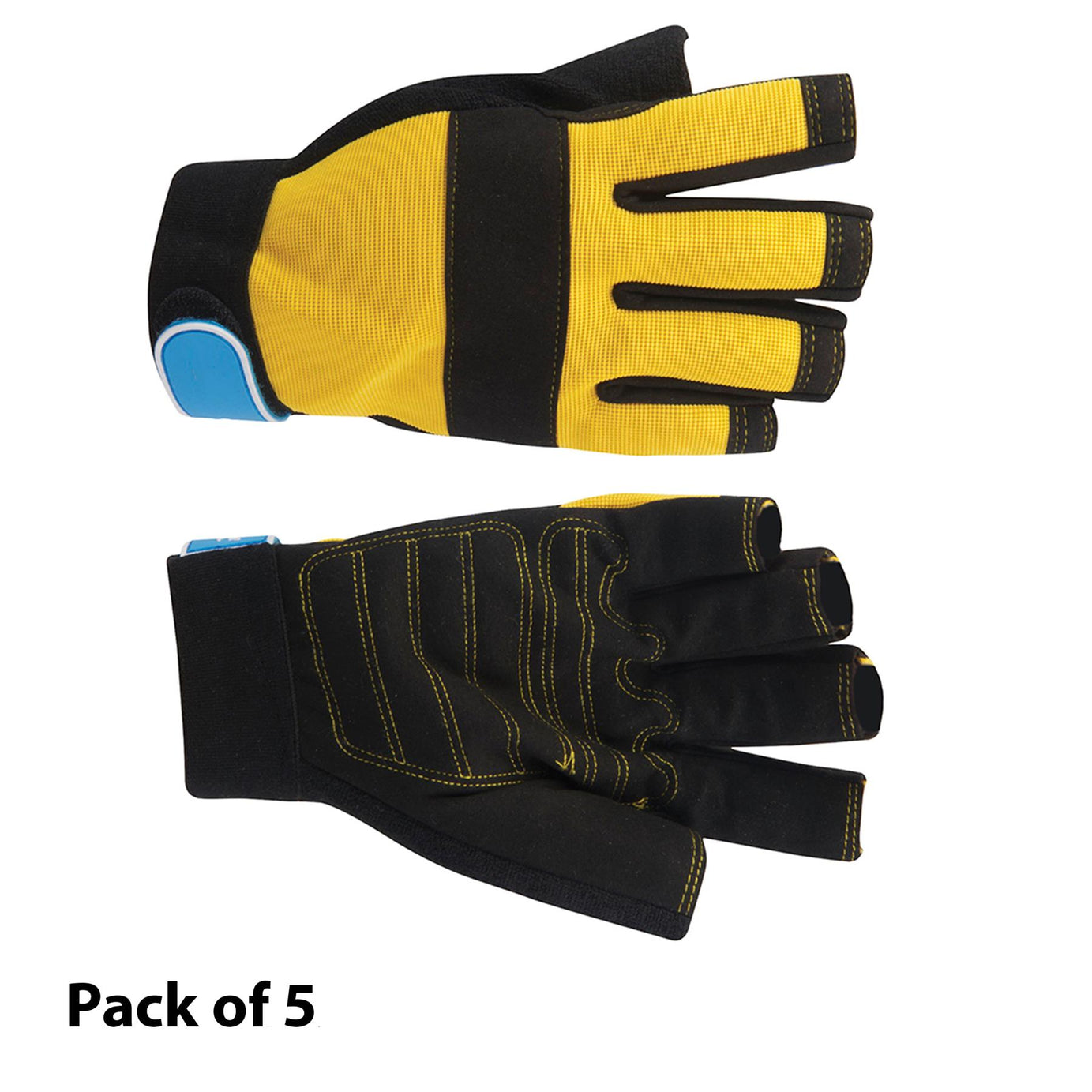 5 X Fingerless Mechanics Gloves Large High Quality Durable For Automotive Use