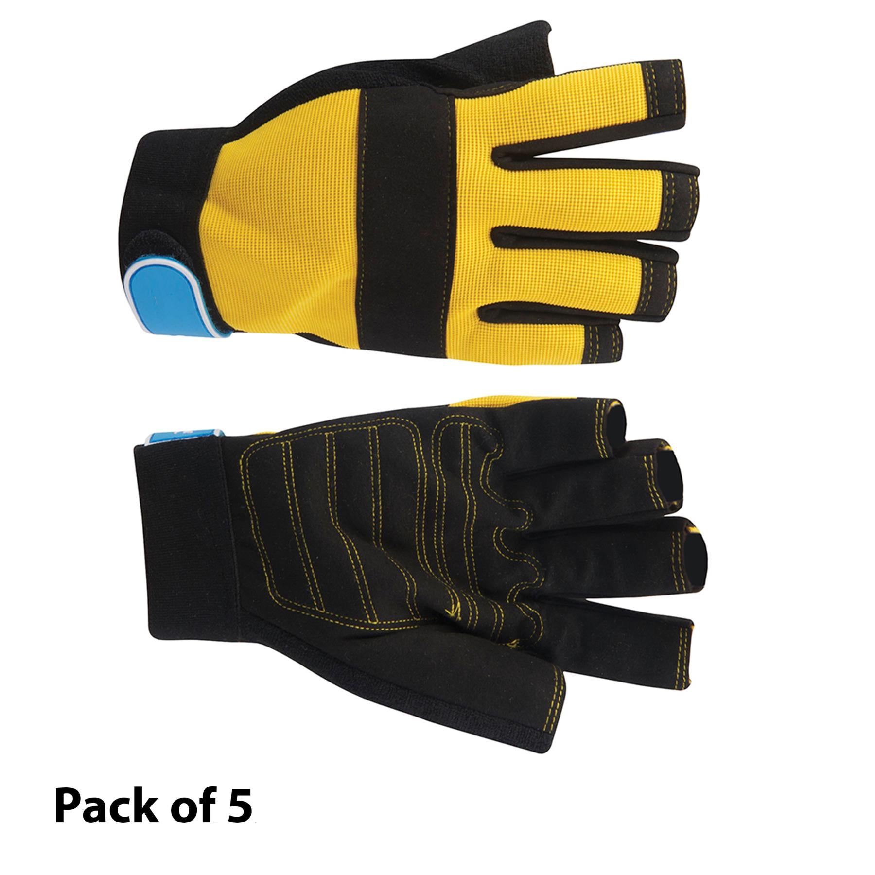 5 X Fingerless Mechanics Gloves Large High Quality Durable For Automotive Use