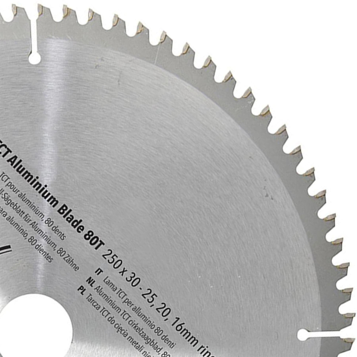 250mm 80T Aluminium Circular Saw Blade 30mm Bore 25mm 20mm 16mm Rings Mitre 10"