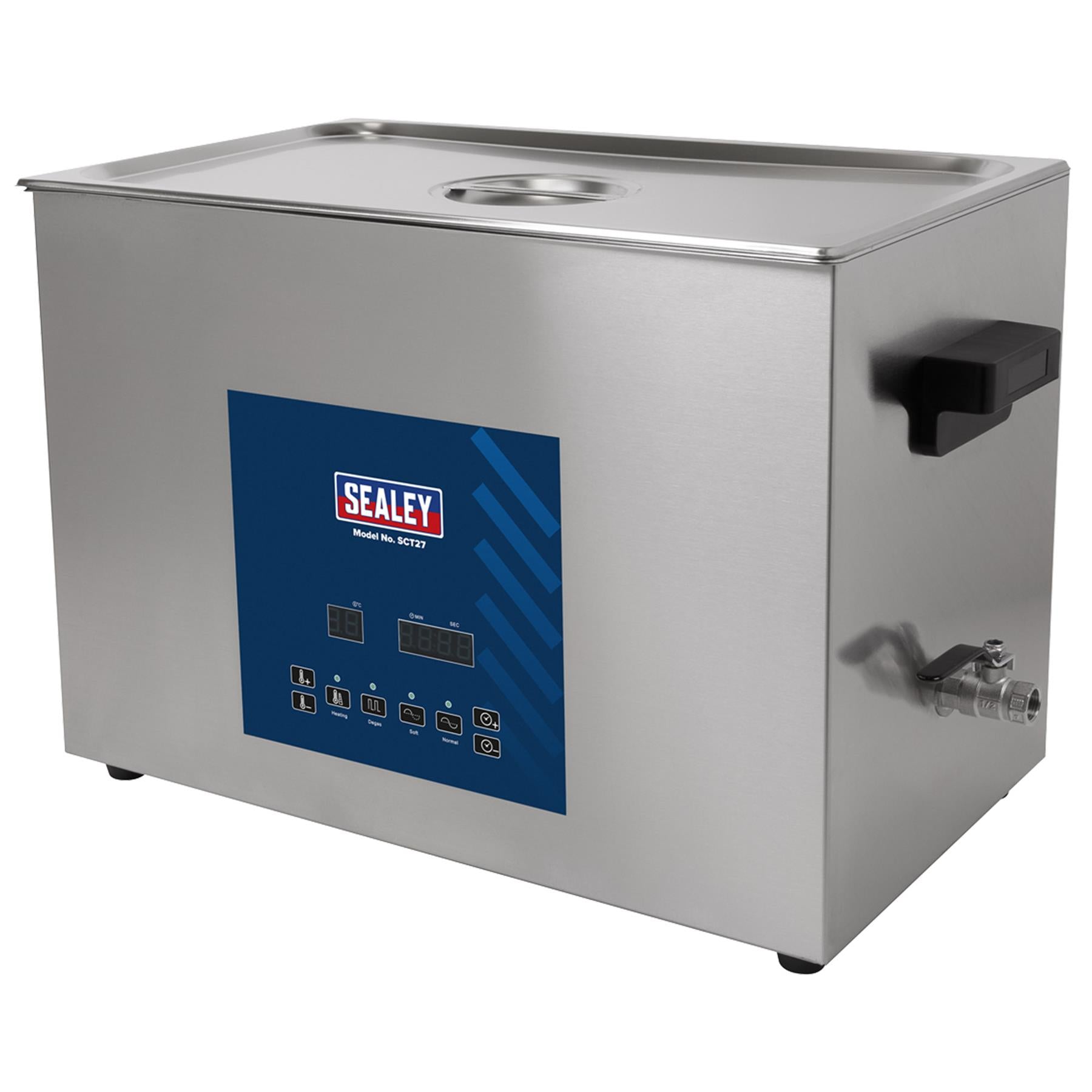 Sealey Ultrasonic Parts Cleaning Tank 27L Stainless Steel tank