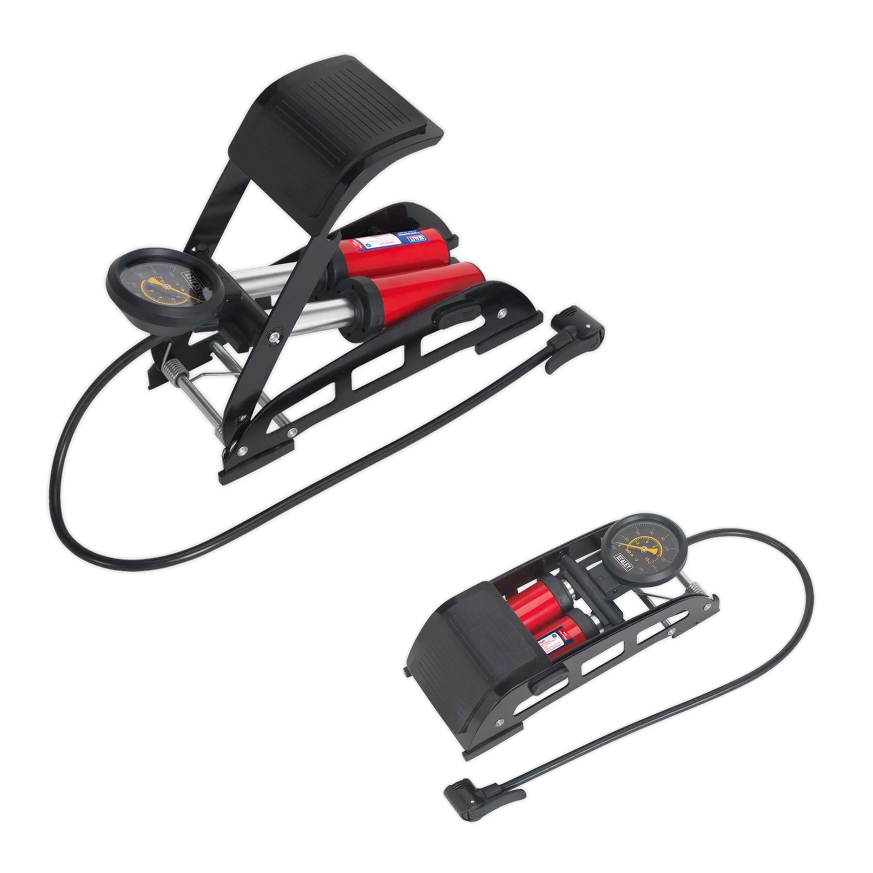 Sealey Foot Pump Twin Barrel