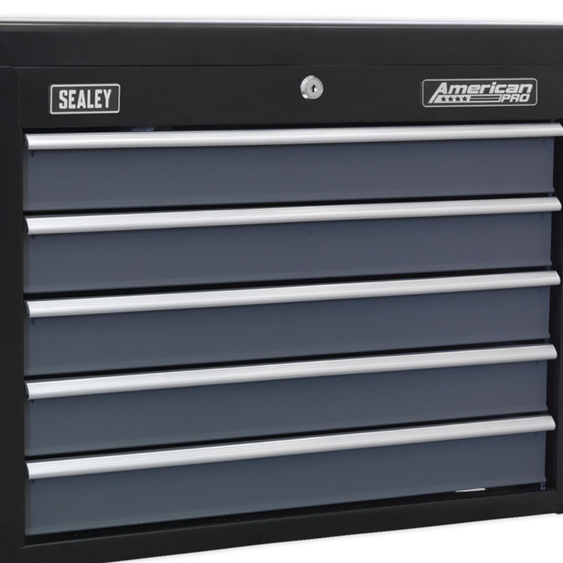 Sealey Topchest 5 Drawer with Ball Bearing Slides - Black/Grey