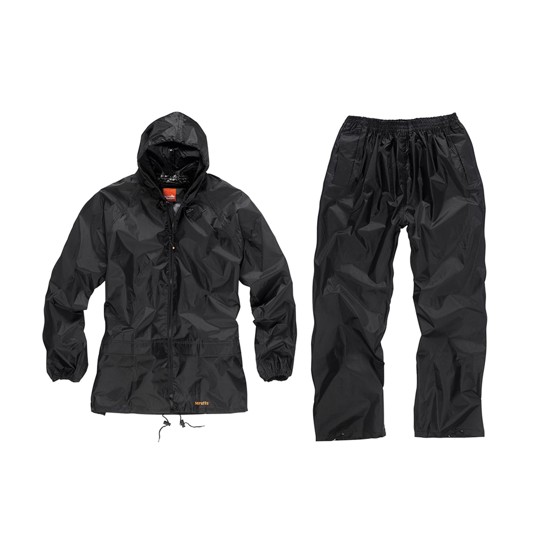 Rain Jacket & Waterproof Trousers 2 Piece Suit Scruffs Workwear/Motorbike-LARGE