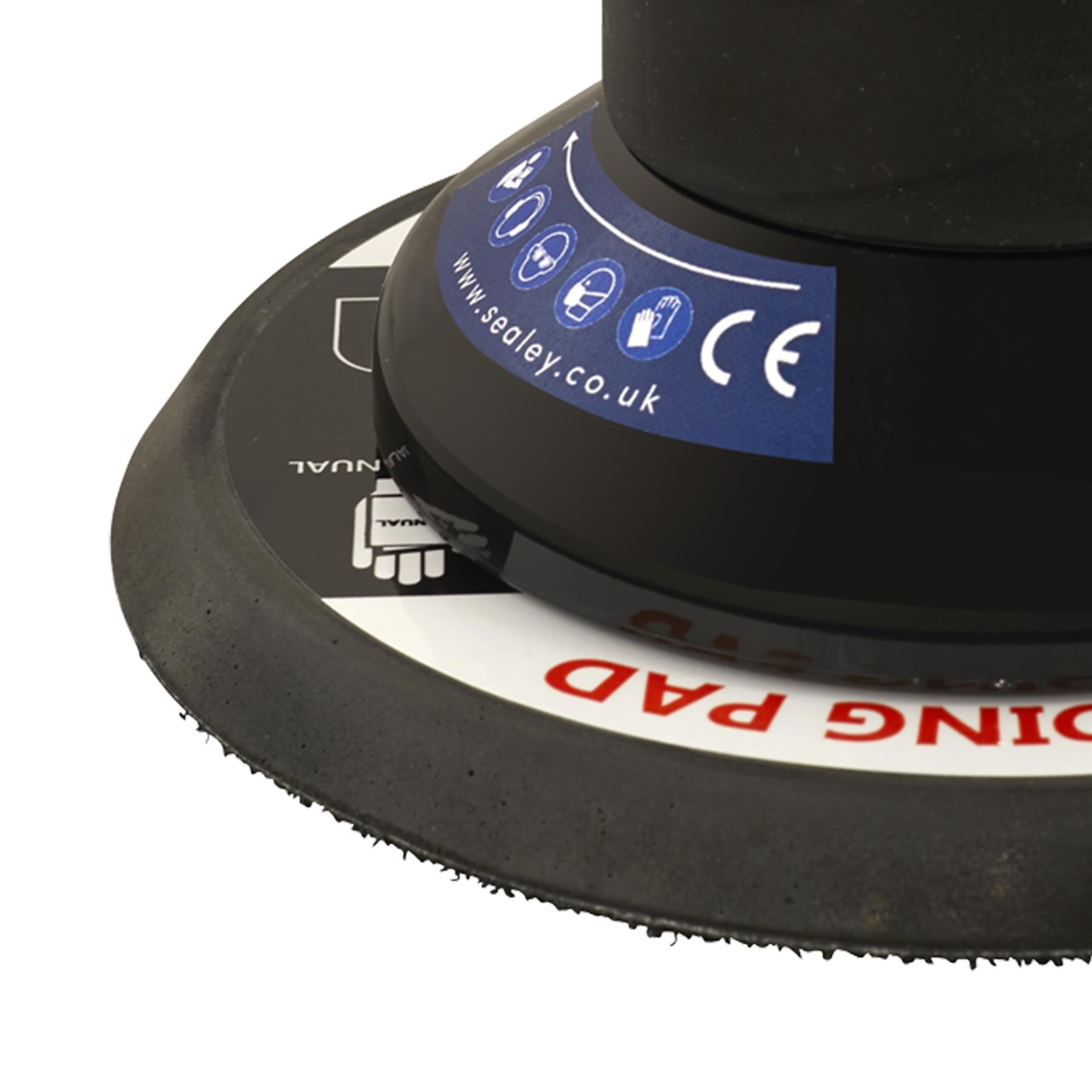 Sealey Air Palm Orbital Sander 150mm Soft Rubber Handgrip