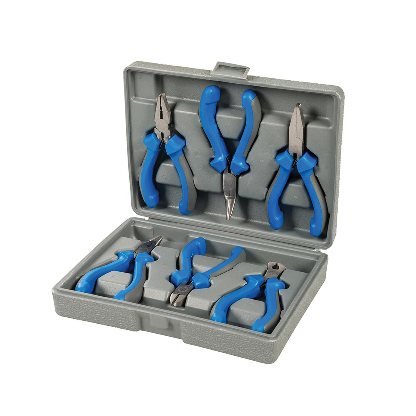 Mini Pliers Set Long, Flat & Bent Nose, Side/End Cutters, Combination 6pc Set