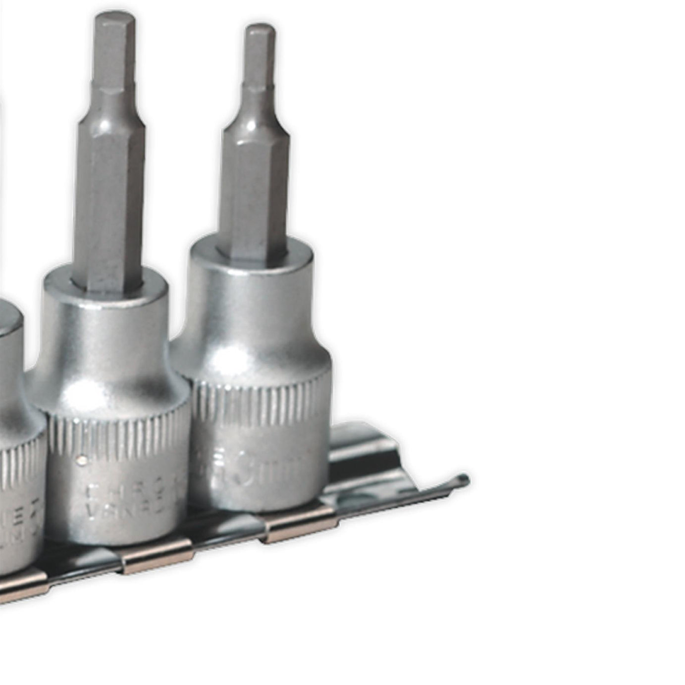 Sealey Hex Socket Bit Set with Rail 6pc 3/8"Sq Drive Metric