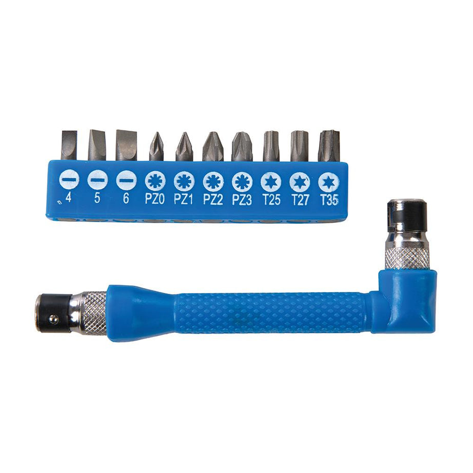 Angle Screwdriver Bit Holder Set Corossion Resistant & Steel Construction 12Pc