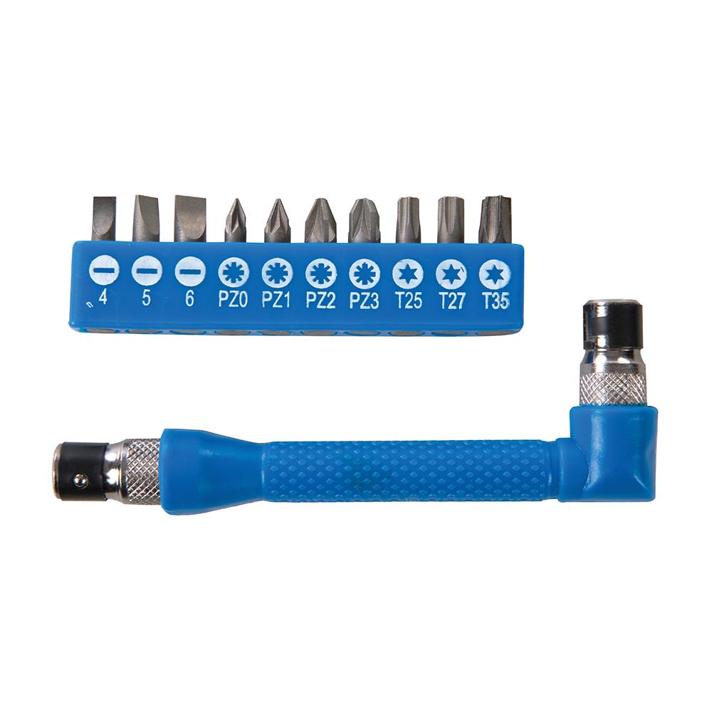 Angle Screwdriver Bit Holder Set Corossion Resistant & Steel Construction 12Pc