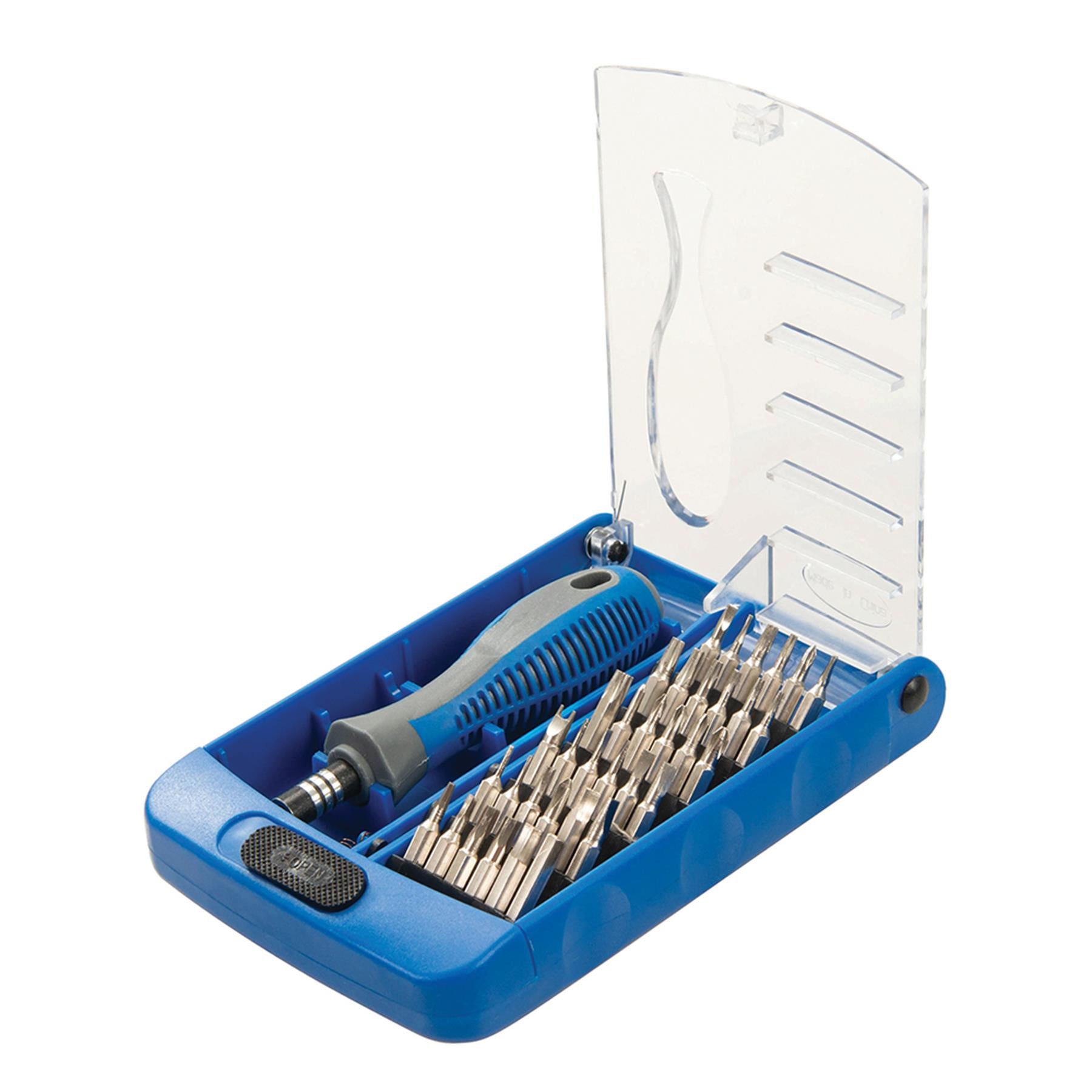 Precision Screwdriver Bit Set 37pc Chrome-plated Bit Set/soft-grip driver handle