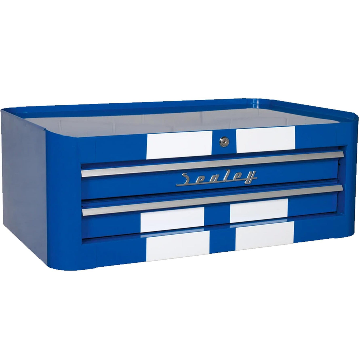 Sealey Mid-Box 2 Drawer Retro Style - Blue with White Stripes