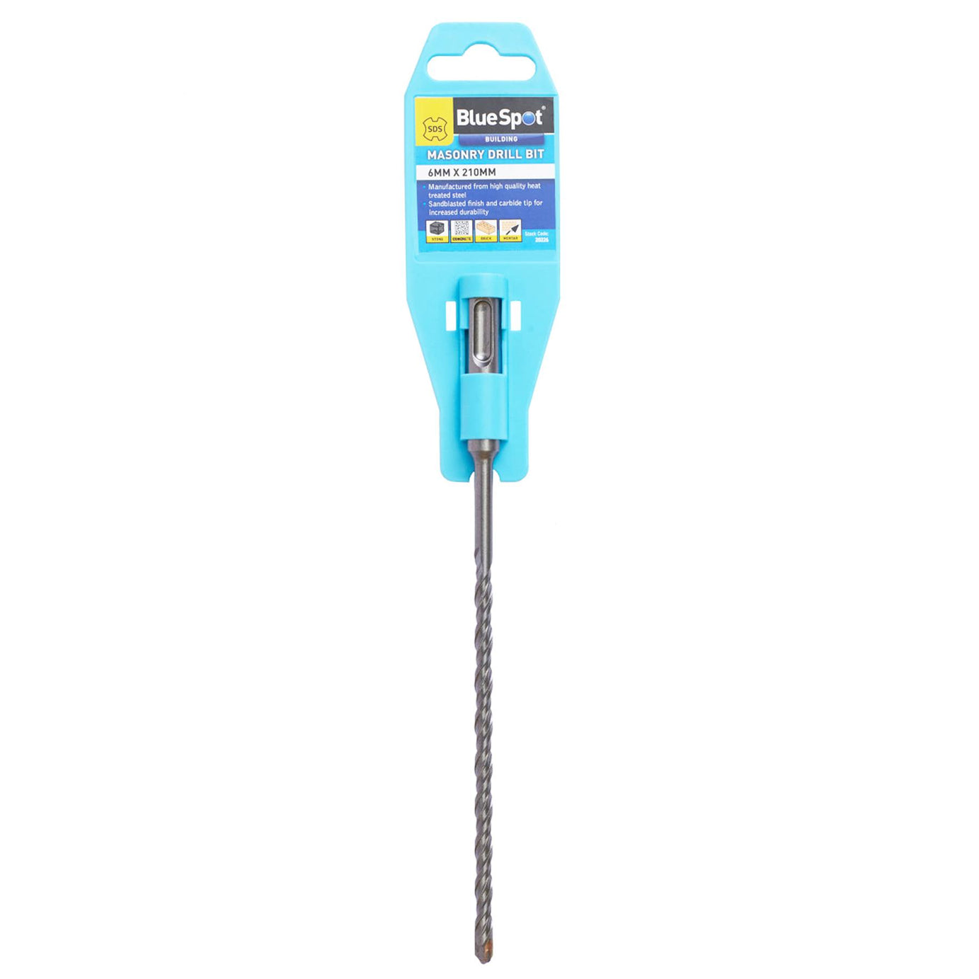 BlueSpot SDS Masonry Hammer Drill Bit Brick Concrete Stone 6mm x 210mm